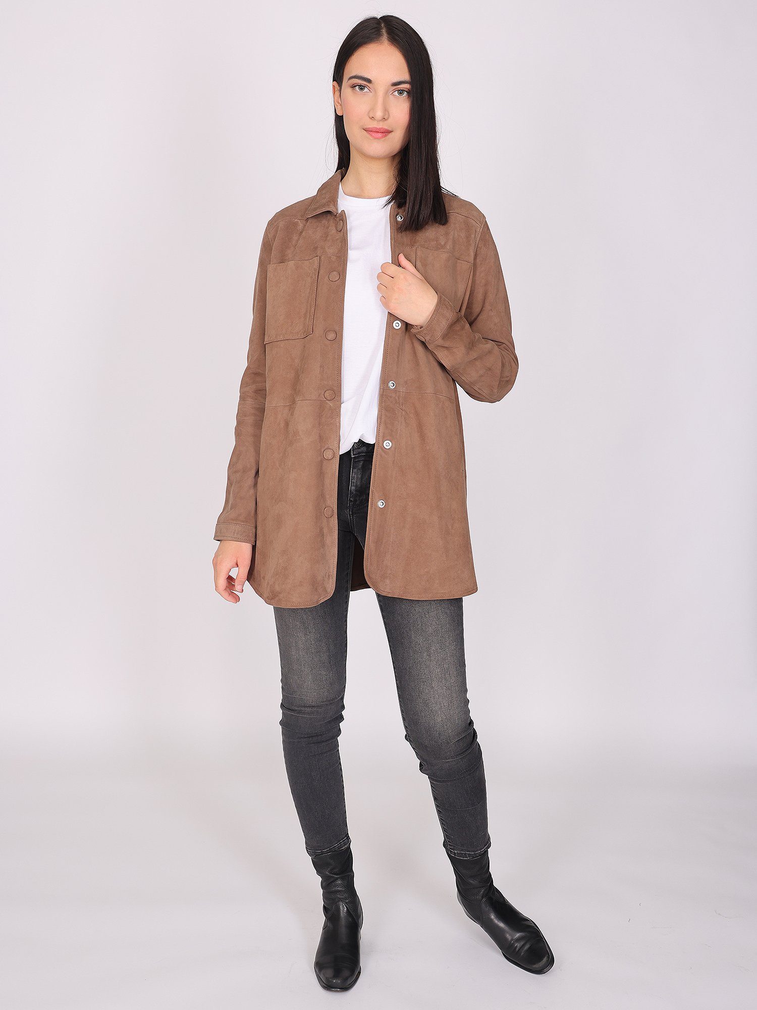 taupe Lederjacke Maze 4202172