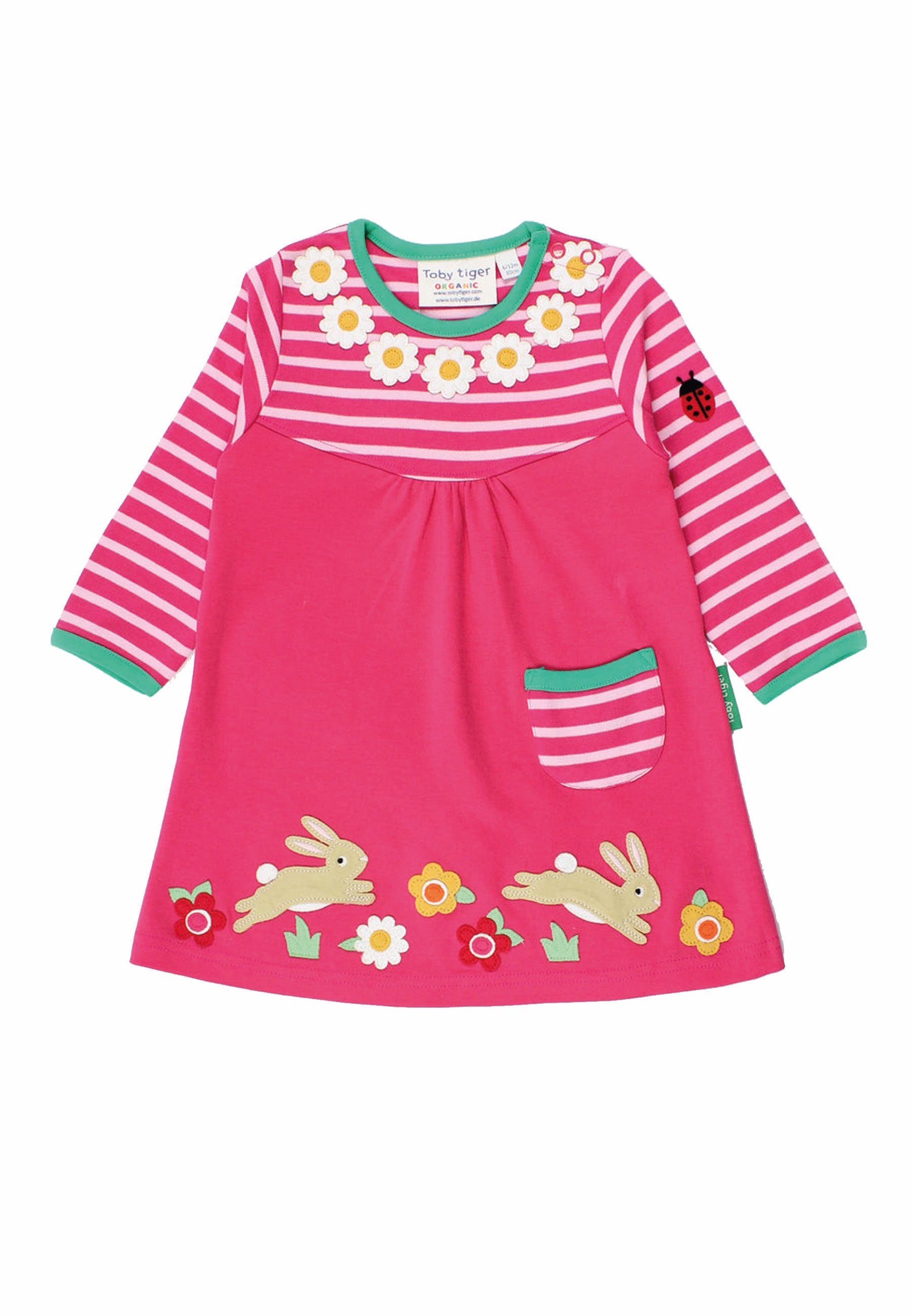 Toby Tiger Shirtkleid Jerseykleid mit Hasen Applikation