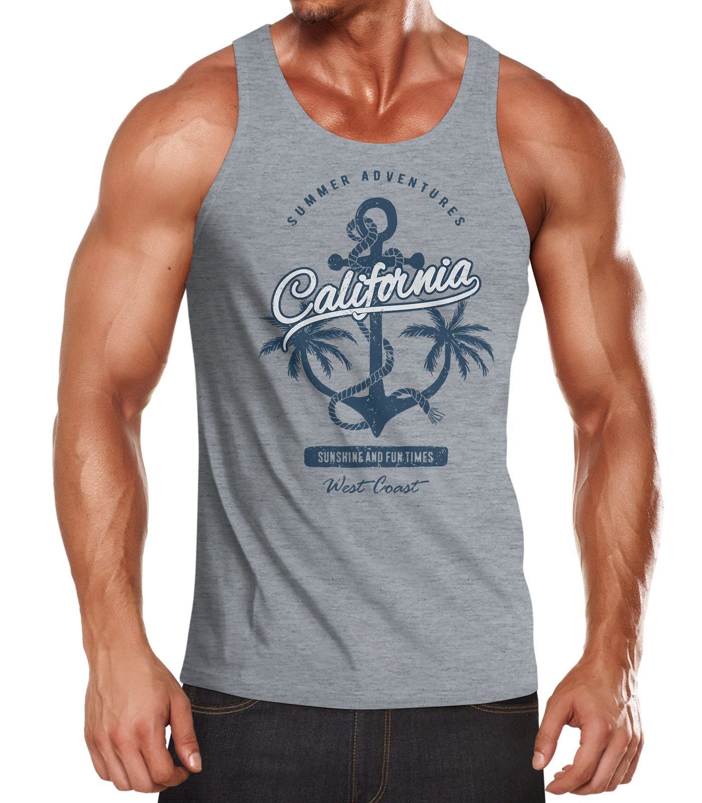 Neverless Tanktop Herren Tank-Top Anker Palmen günstig online kaufen