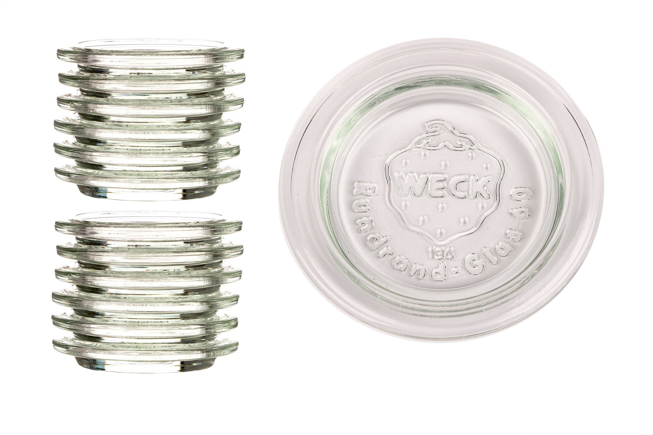 WECK Einmachglas Ersatzdeckel 60 mm für Weckgläser RR 60, Glas, (12-tlg), Einweckglas, Sturzglas