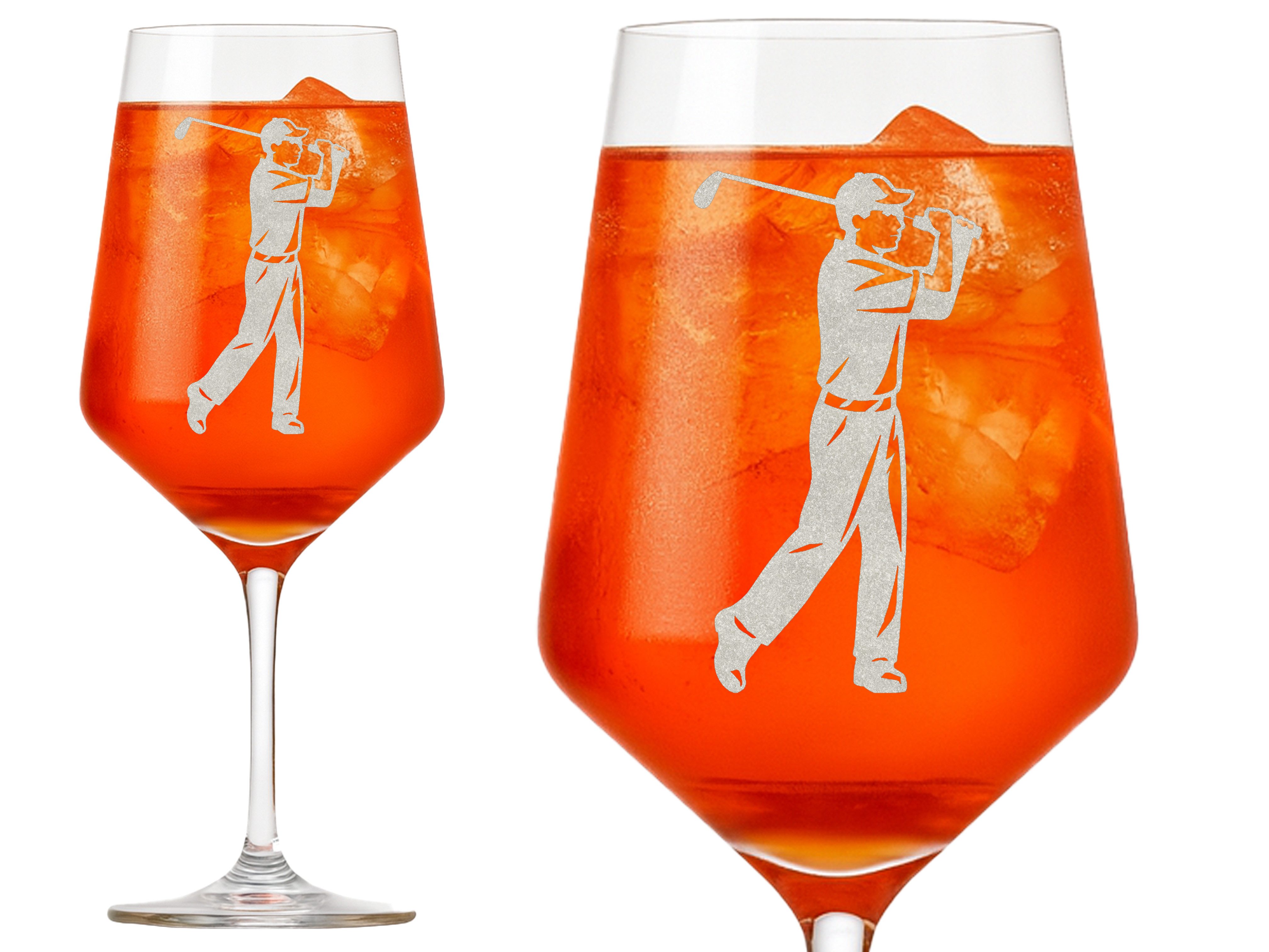 eXODA Weinglas Motiv Gravur Der Golfer 350ml, 1-tlg., Glas, Atemberaubende Darstellung