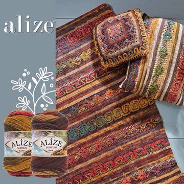 Alize 5 x ALIZE Burcum Batik 4827 Häkelwolle, 210 m, 100% Acryl,Handstrickgarn, Acrylgarn, Farbverlauf