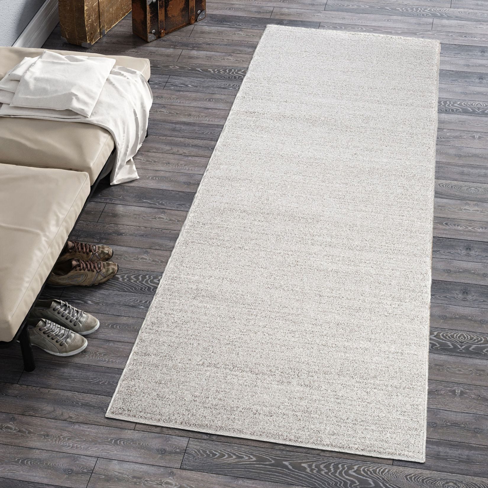 Mazovia Läufer Modern Einfarbig Anthrazit Grau Flur, Schlafzimmer, Diele, Fußbodenheizung – Bild 2 von 5