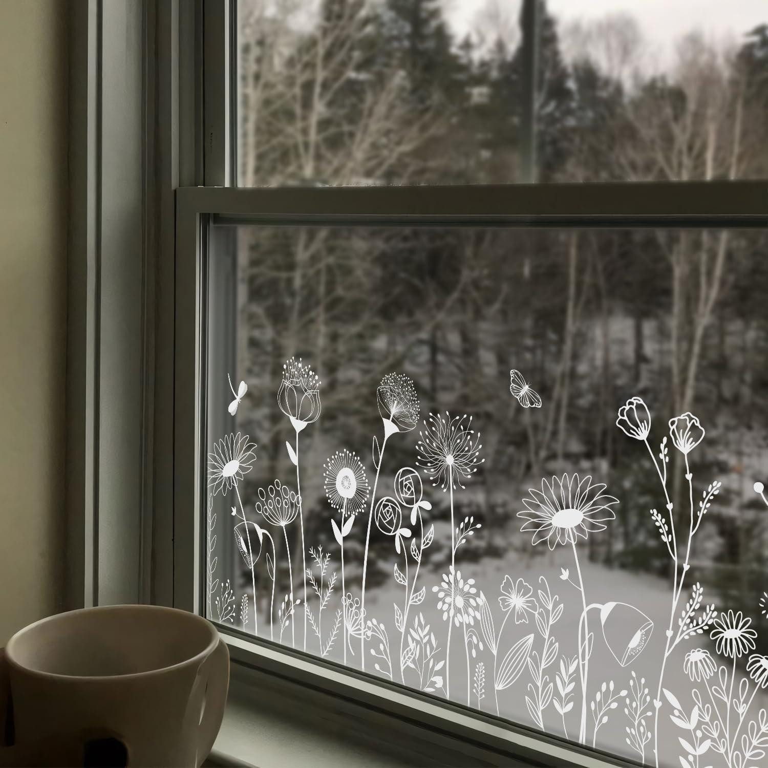 LuxusKollektion Fensterbild Fensterbild Frühling Löwenzahn 39x150cm reinweiß transparent