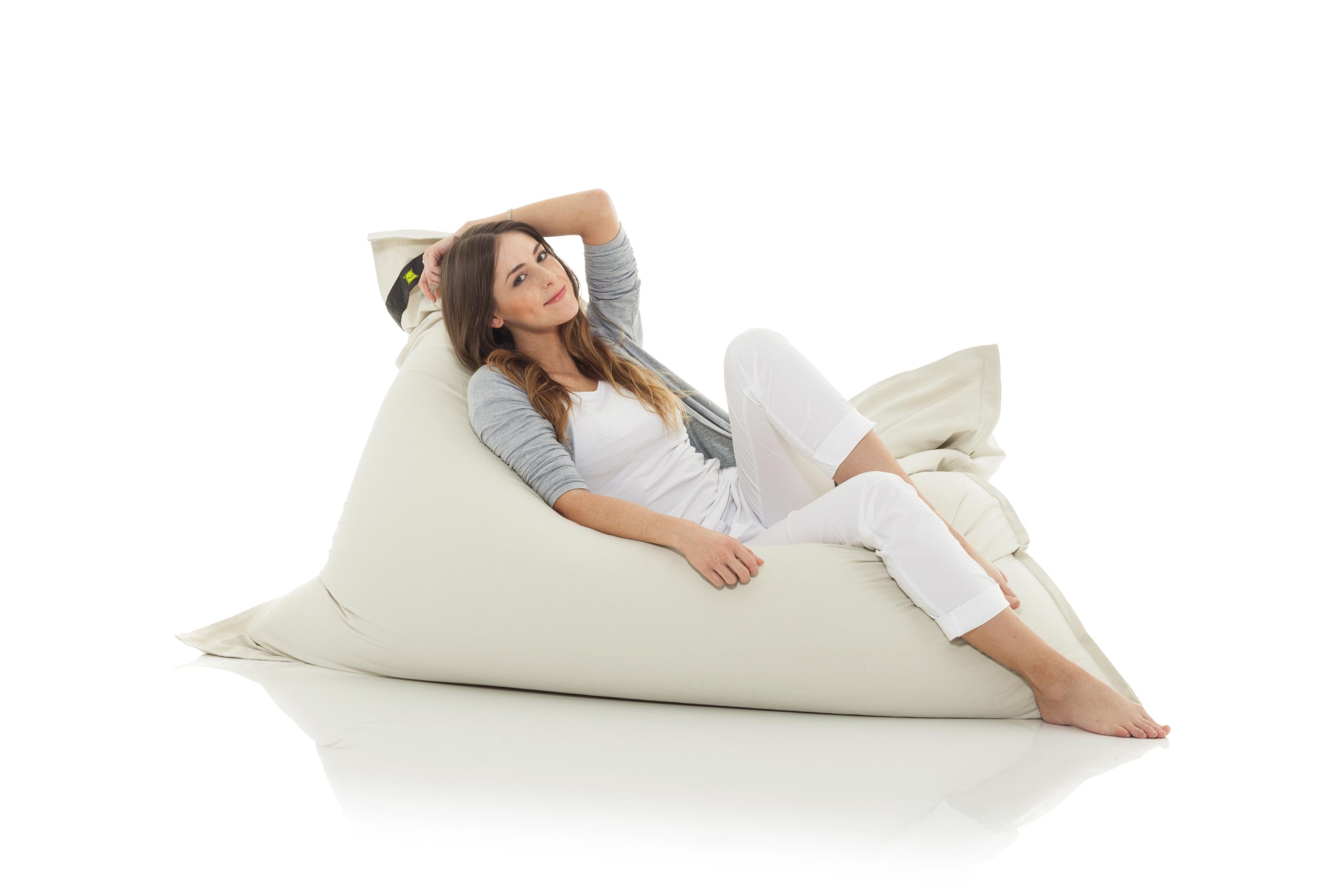 x Sitzsack (180 Indoor 140 Sessel Beige Baumwolle Smoothy aus Riesensitzsack cm), Sitzkissen XXL Cotton