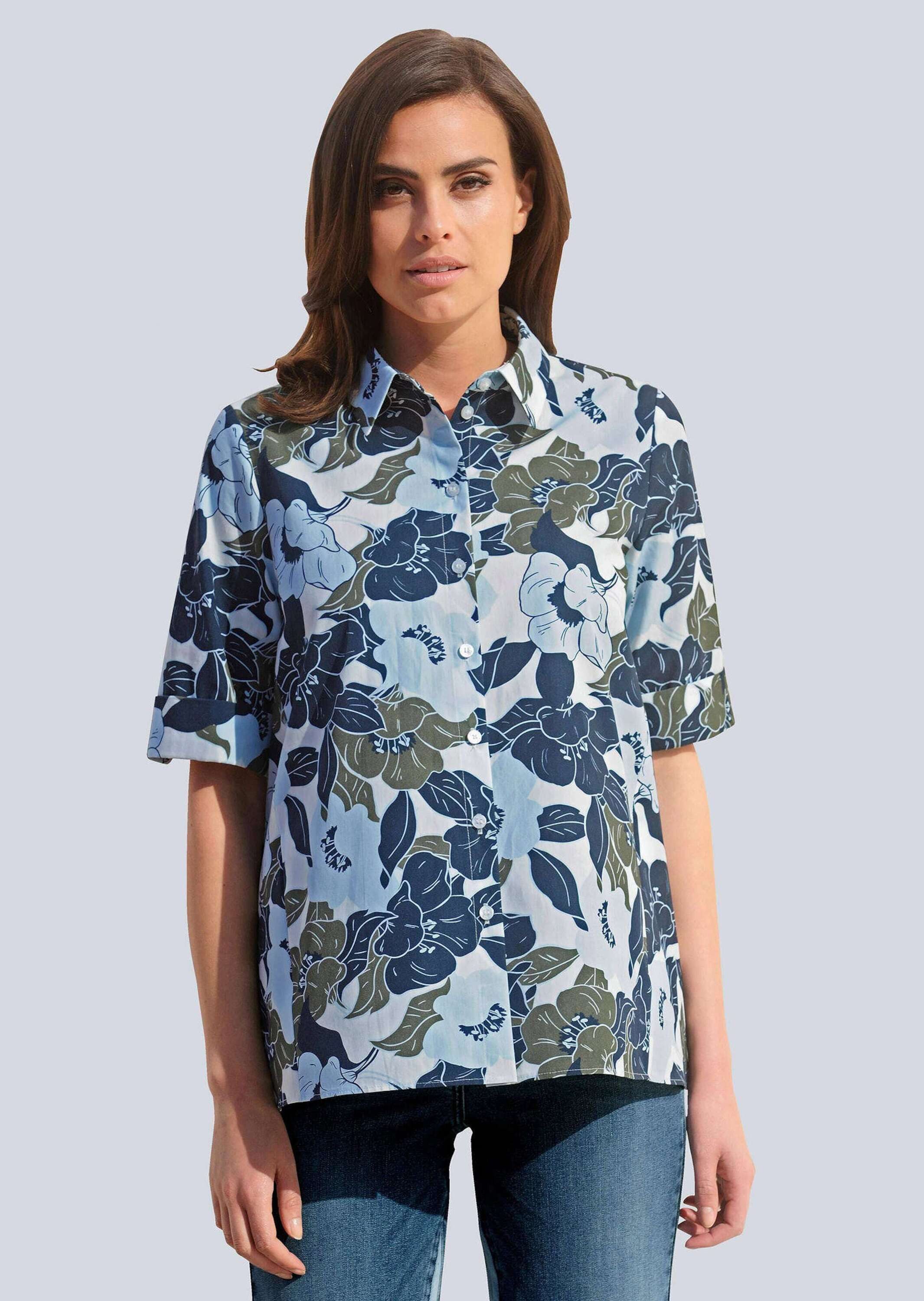Alba Moda Schlupfbluse Bluse mit floralem Dessin
