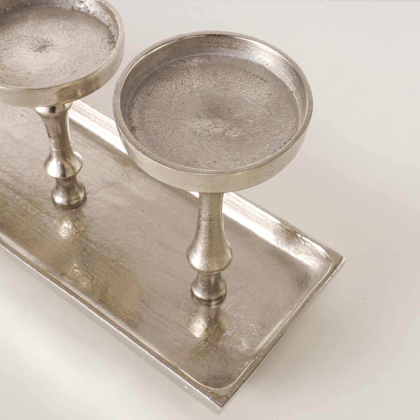 BOLTZE GRUPPE GmbH Kerzenhalter Boltze Kerzenleuchter Furo Länge 53,5cm, silber 2057767 (1 St)