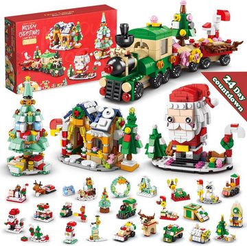 XDeer Adventskalender Adventskalender Bauspielzeug,Weihnachtsspielzeug mit 24 Geschenke, mit 24 Weihnachts-STEM-Bausteinen,beste Geschenke für Kinder