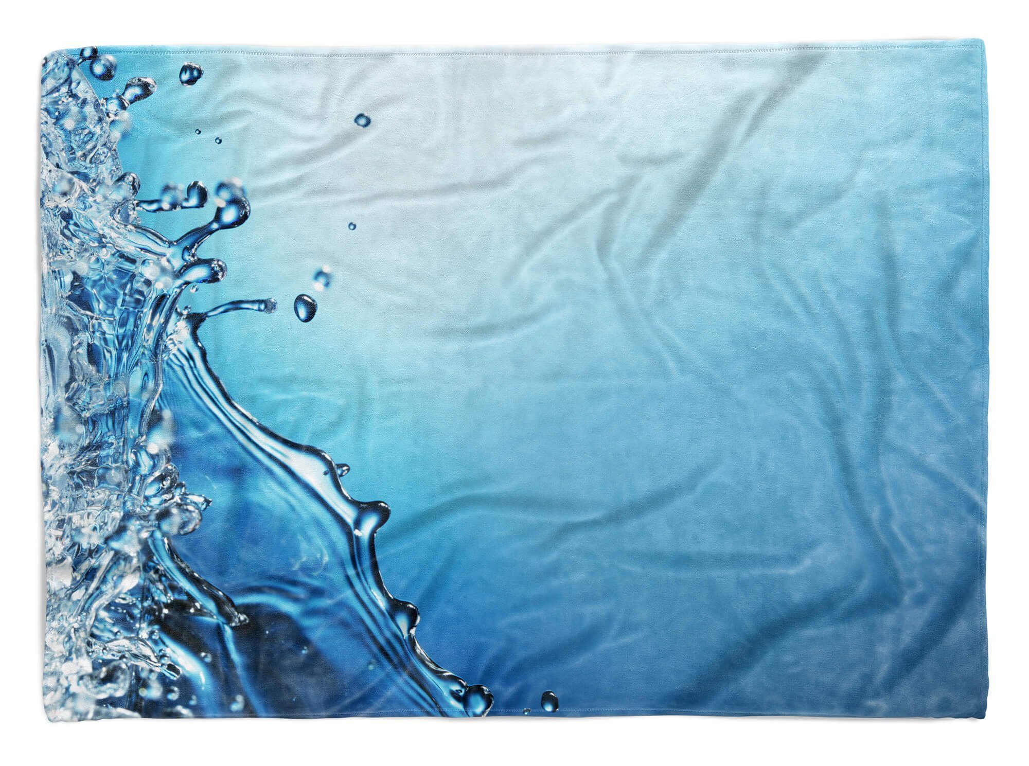 Sinus Art Handtücher Handtuch Strandhandtuch Saunatuch Kuscheldecke mit Fotomotiv Blau Wasser Fotoku, Baumwolle-Polyester-Mix (1-St), Handtuch