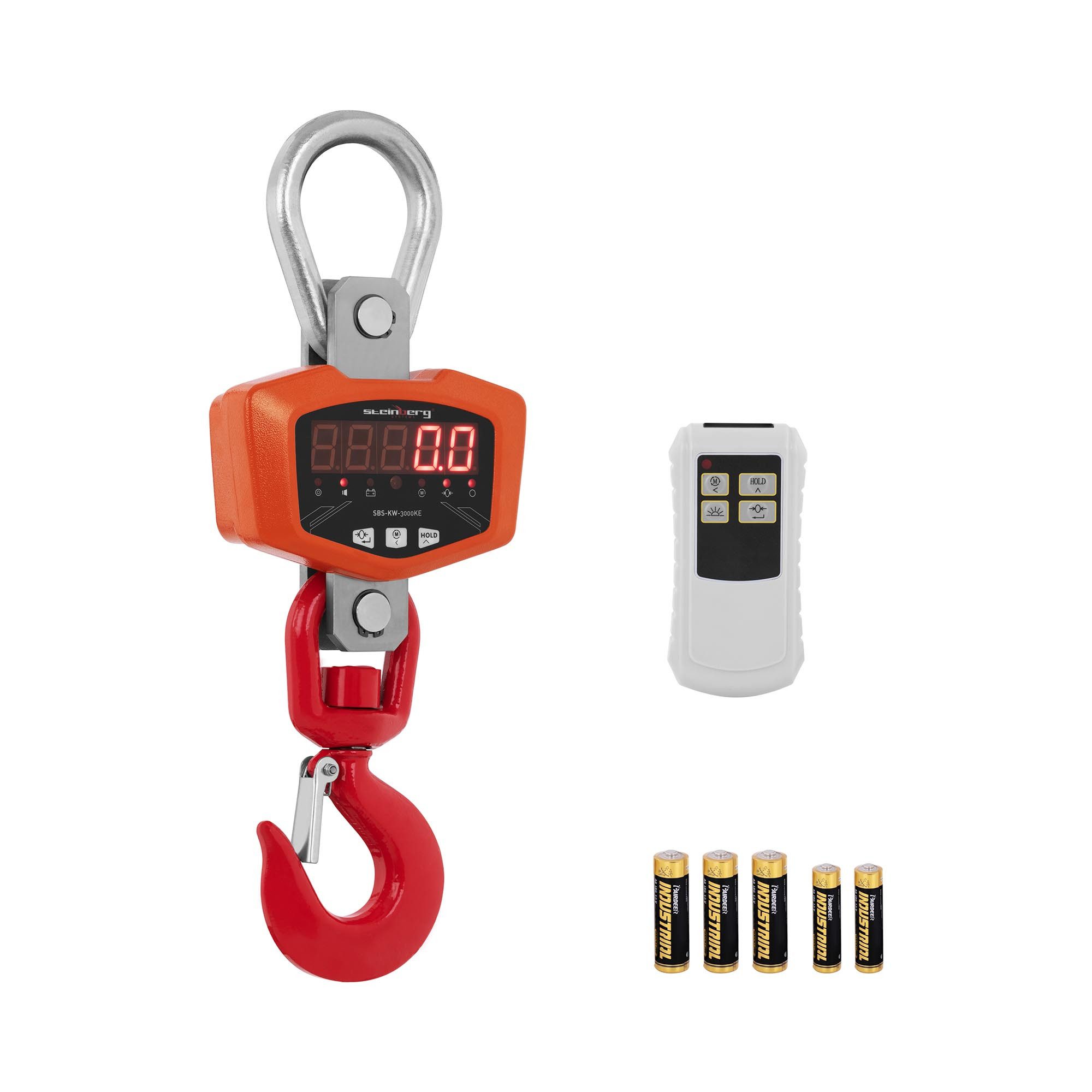 Steinberg Systems Kofferwaage Kranwaage 3000 kg / 0,5 kg Hängewaage 3T LED Zugwaage IP54 Industrie