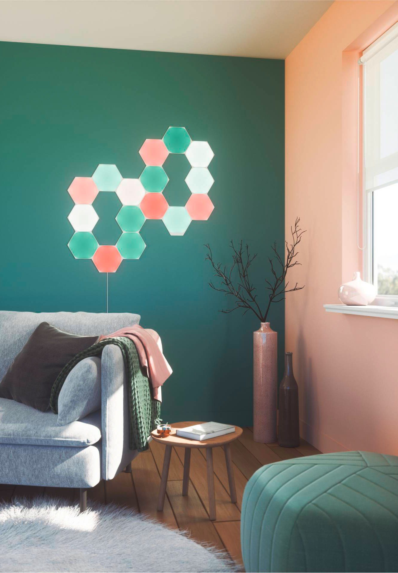 fest LED Hexagons, nanoleaf Farbwechsler integriert, Panel Shapes LED Dimmfunktion,