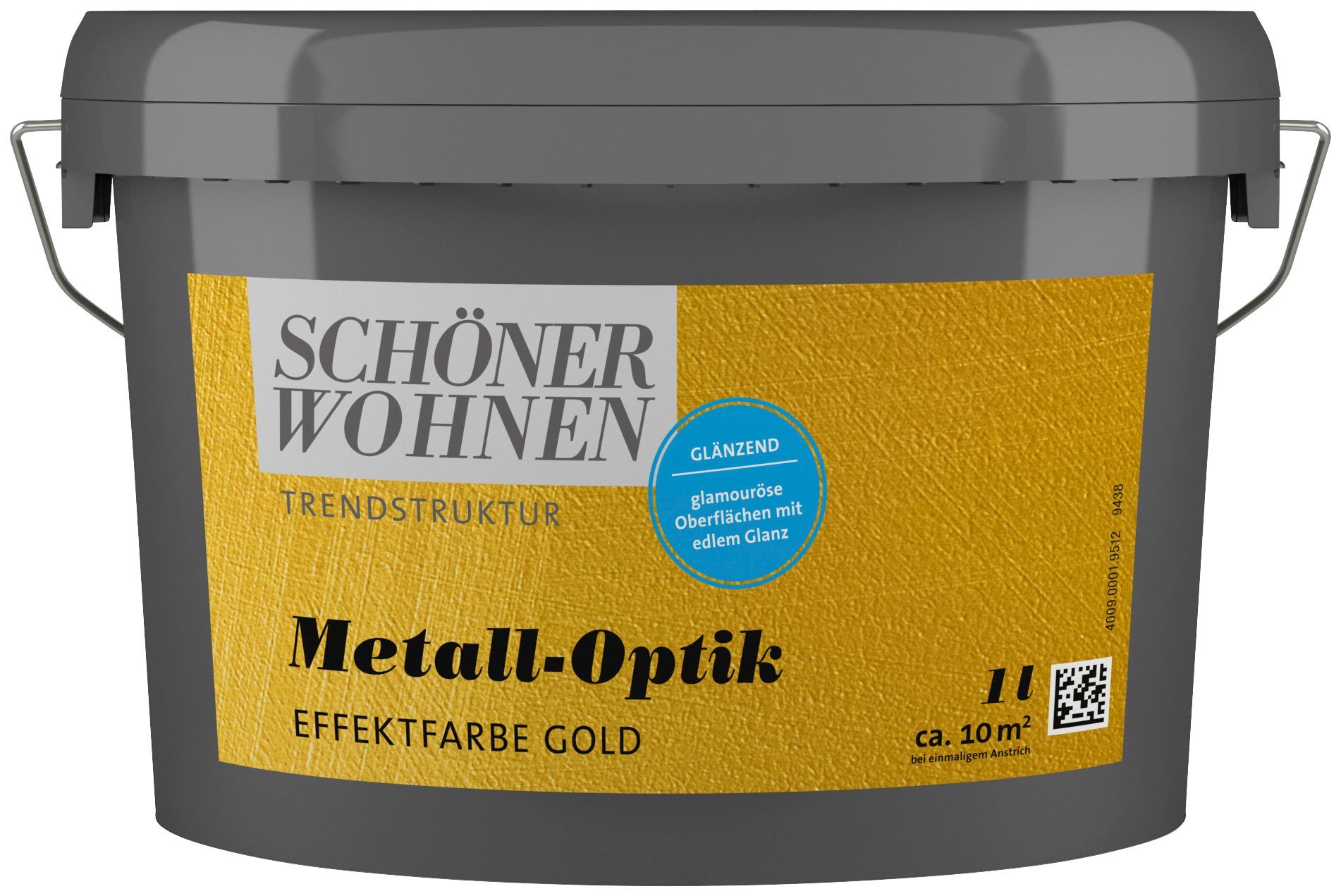 SCHÖNER WOHNEN FARBE Wandfarbe TRENDSTRUKTUR Metall-Optik Effektfarbe, 1 Liter, glänzende Effektfarbe für metallischen Look