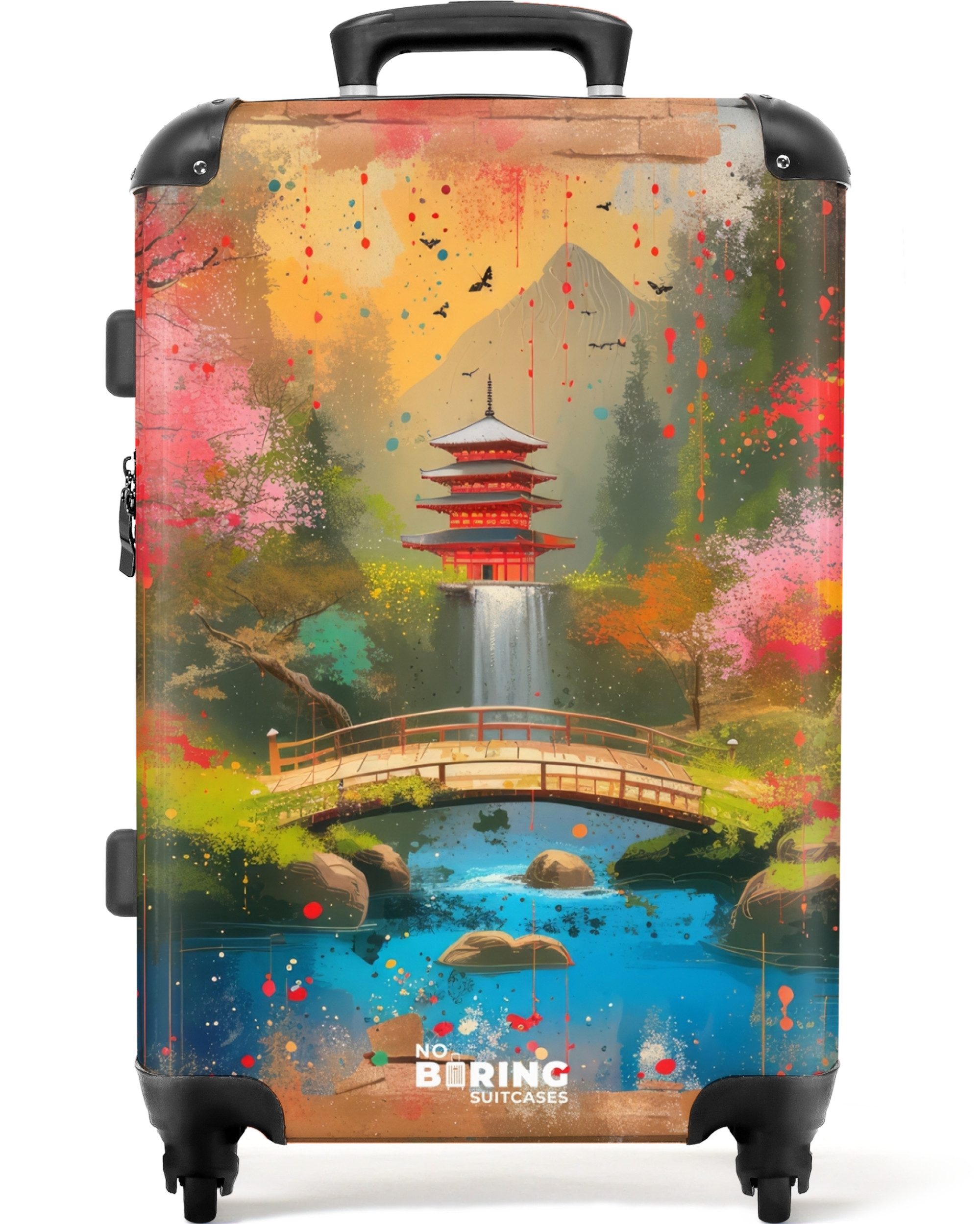 NoBoringSuitcases.com© Hartschalen-Trolley Japanischer Garten im Graffiti-S günstig online kaufen