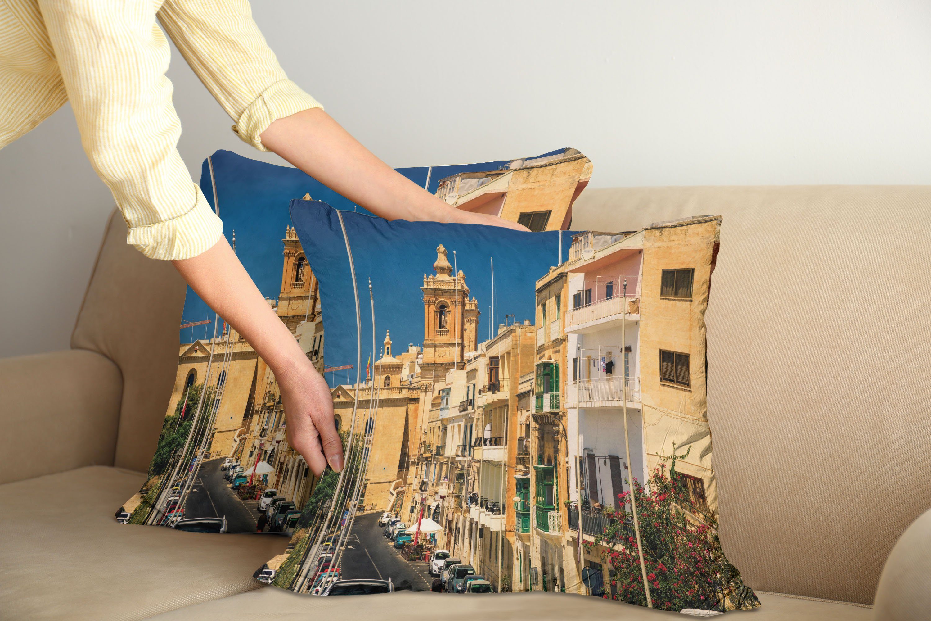 Kissenbezüge Doppelseitiger Häuser Stadt Modern Birgu Homes Abakuhaus Alte Stück), Maltese (2 Accent Digitaldruck,