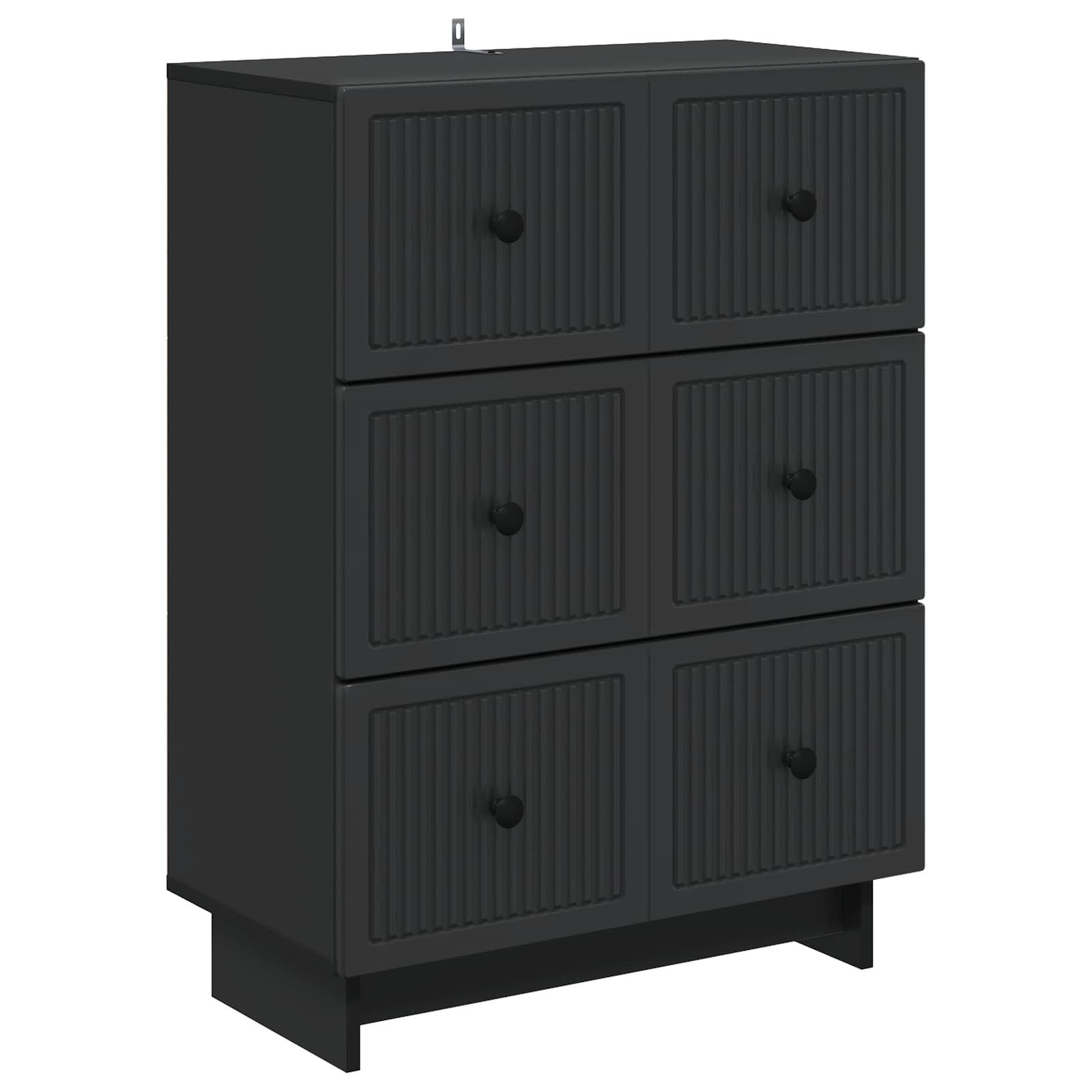 vidaXL Schranksystem Schubladenschrank Schwarz 66 x 34,5 x 90 cm Holzwerkstoff (1-St)