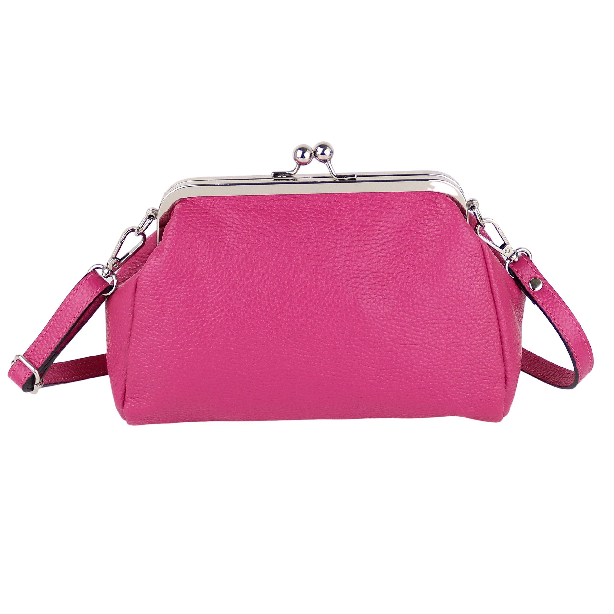 MIRROSI Umhängetasche Damen Crossbody Bag, Echtleder Made In Italy, 26x17x8cm