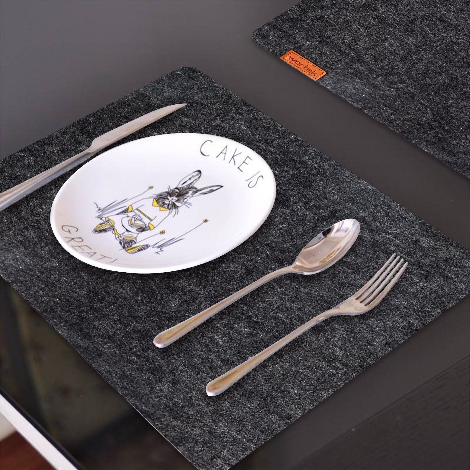 wortek Platzset Tischset 4-teilig Platzset aus Filz Platzdeckchen, (Set, 4-St., 4), waschbare Tisch-Untersetzer Teller-Untersetzer (44 x 32 cm) – Bild 5 von 5