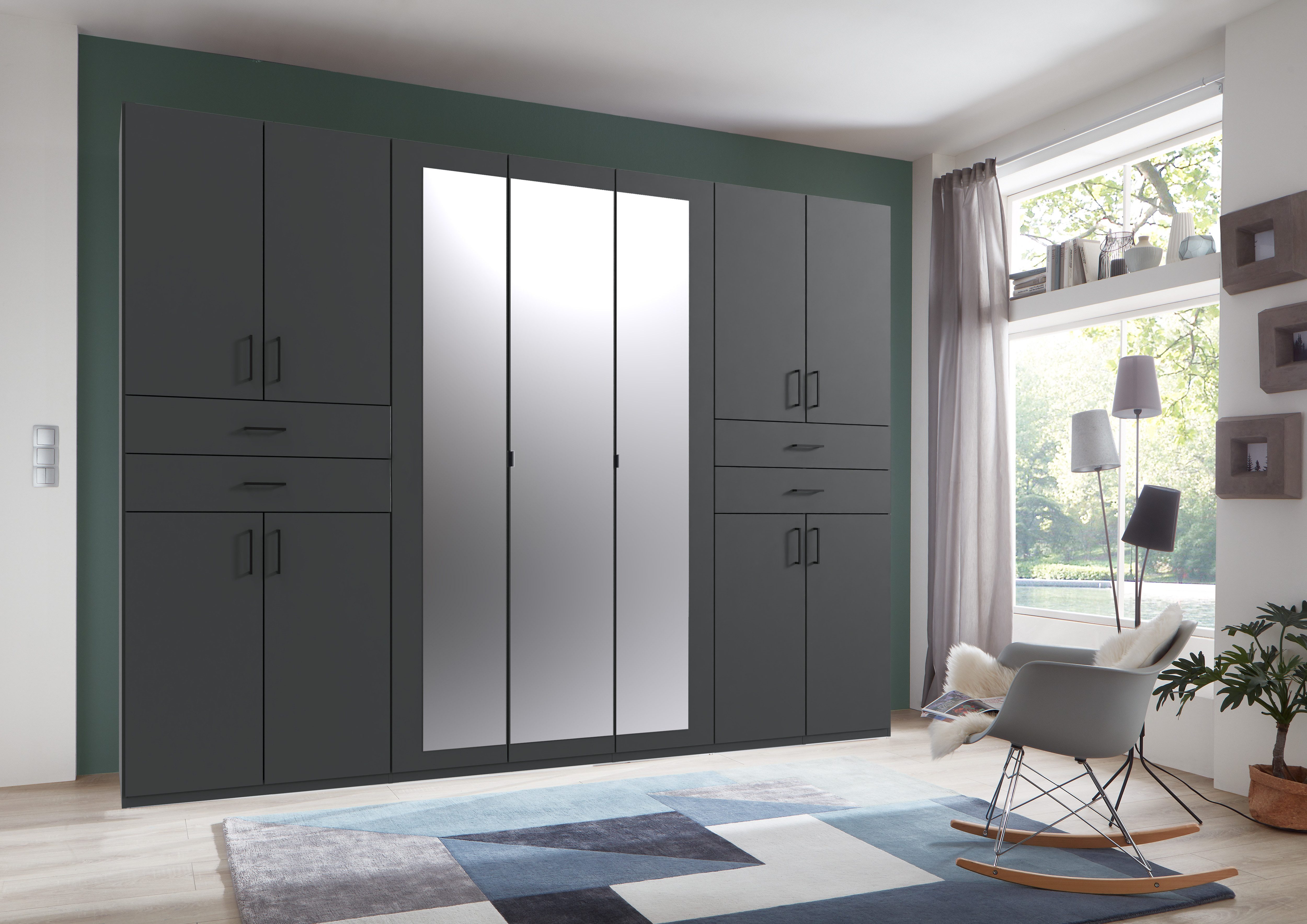Wimex Kleiderschrank Taiga Kleiderschrank mit Spiegel mit Schubladen auf bequemer Höhe, Garderobe Schlafzimmerschrank – Bild 2 von 5