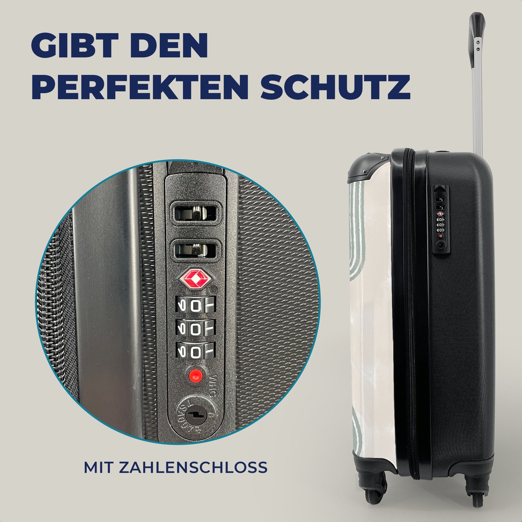 MuchoWow Handgepäckkoffer Linie - für Reisekoffer Abstrakt Trolley, Ferien, 4 rollen, mit Rollen, - Handgepäck Design, Reisetasche