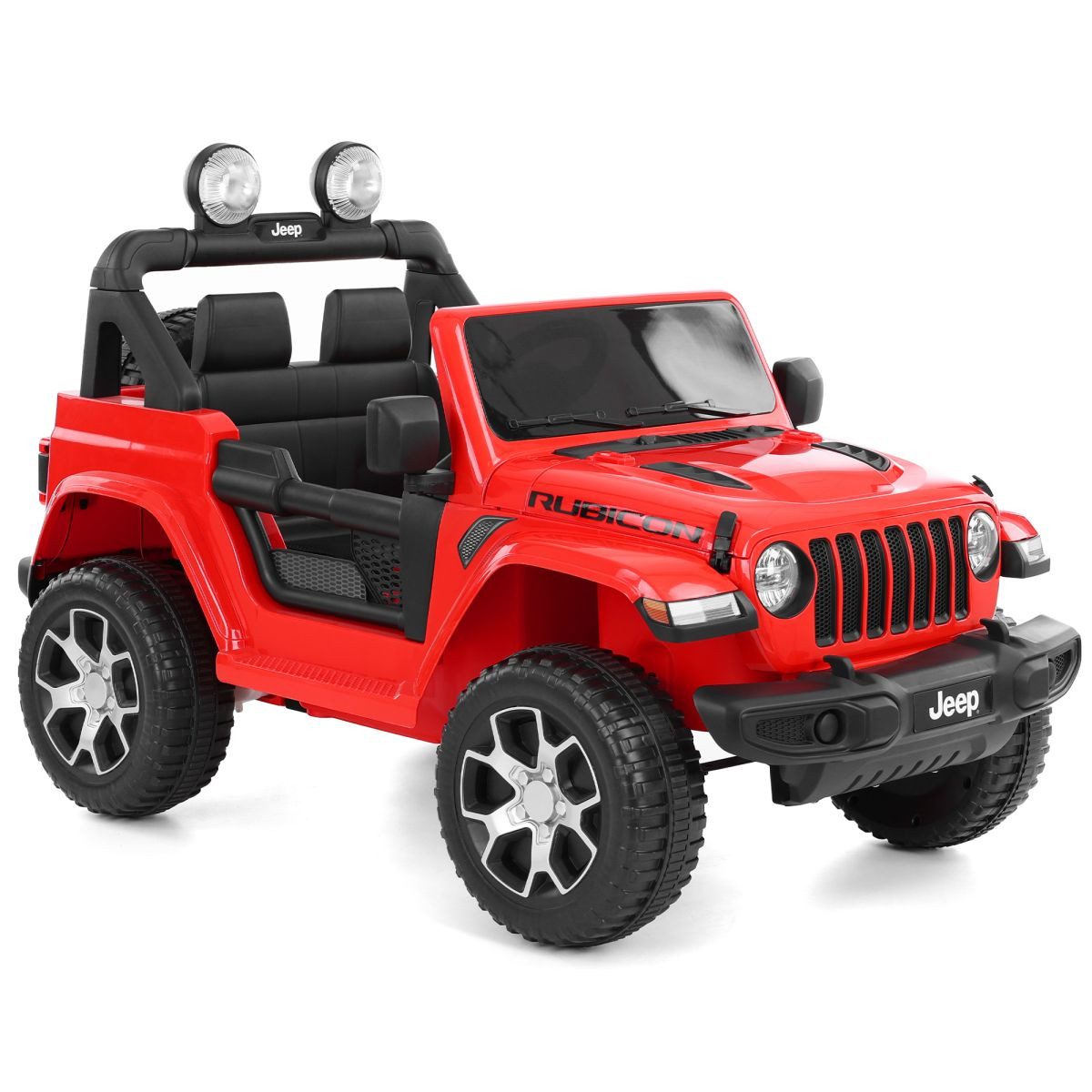 Hecht Elektro-Kinderauto lizensierter Jeep Wrangler Rubicon bis 5 km/h, 12V/10Ah Akku, Belastbarkeit 35 kg, Scheinwerfer, Hupe, Musik & Radio, bis 35kg, Rücklicht