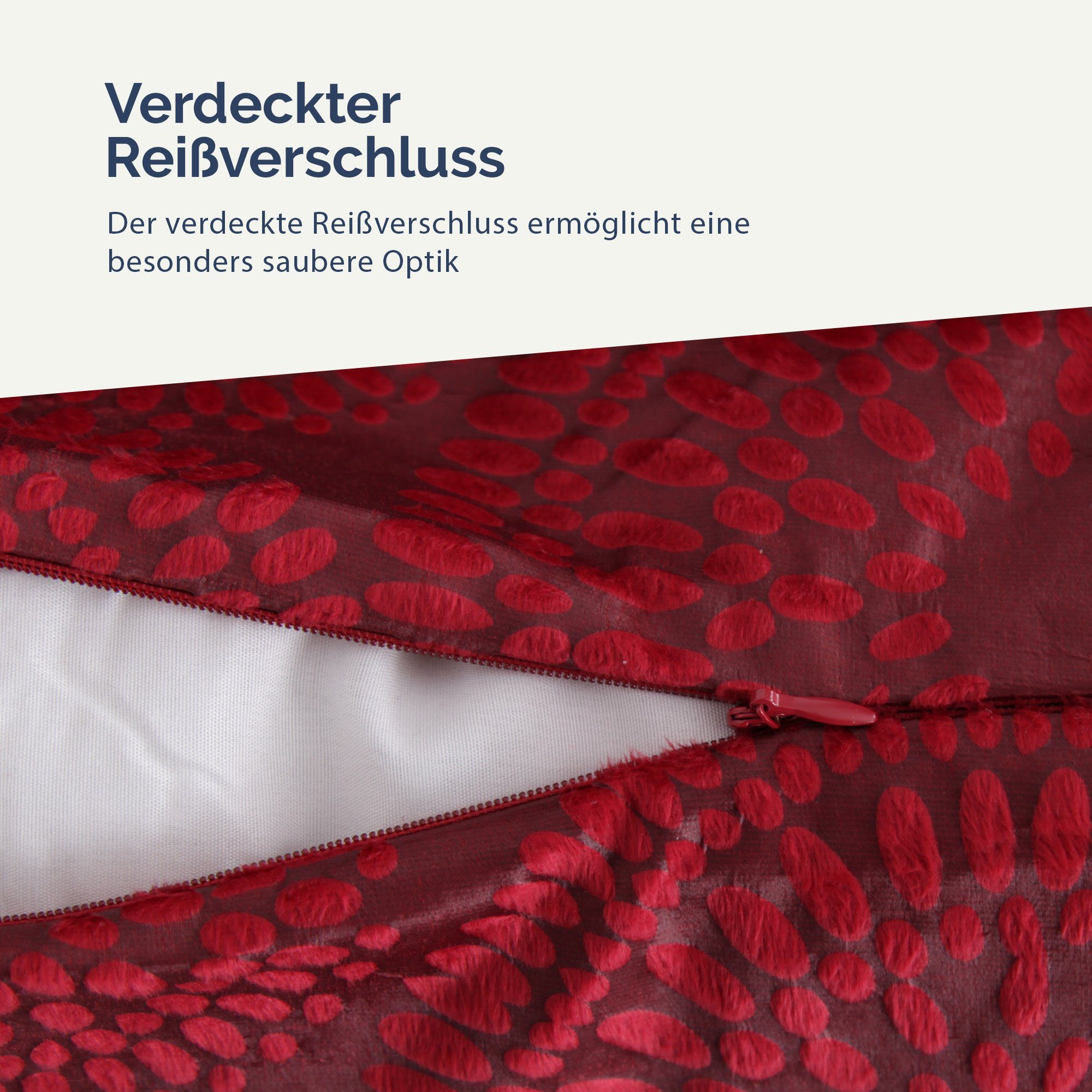 Bestlivings Kissenhülle Punkte, Kissenbezug, wahlweise mit Innenkissen - Reißverschluss - Bezug – Bild 3 von 5