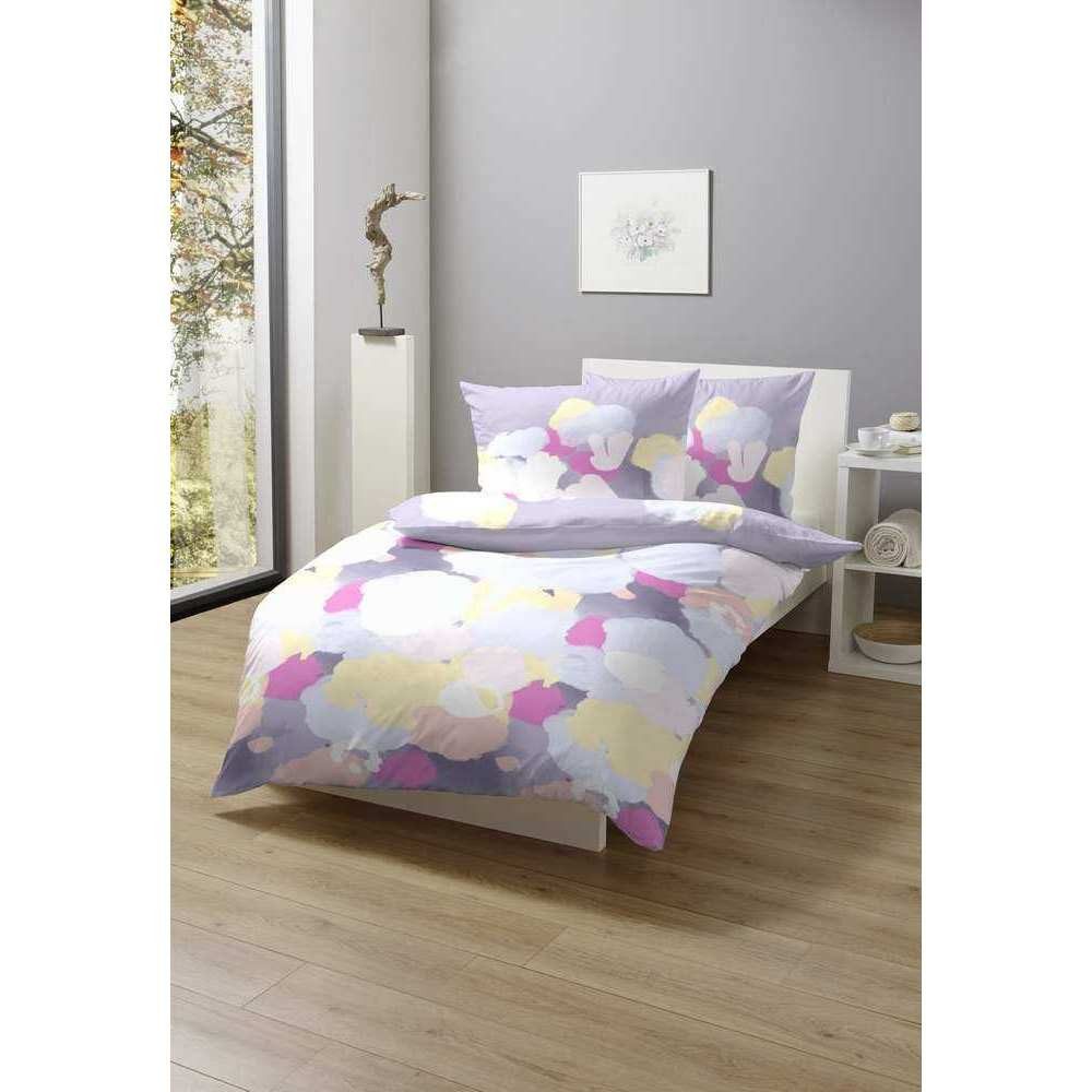 H.G. Hahn Haustextilien Bettwäsche Hahn Baumwoll Satin Bettwäsche Farbtupfer Hellblau, Satin, 2 teilig