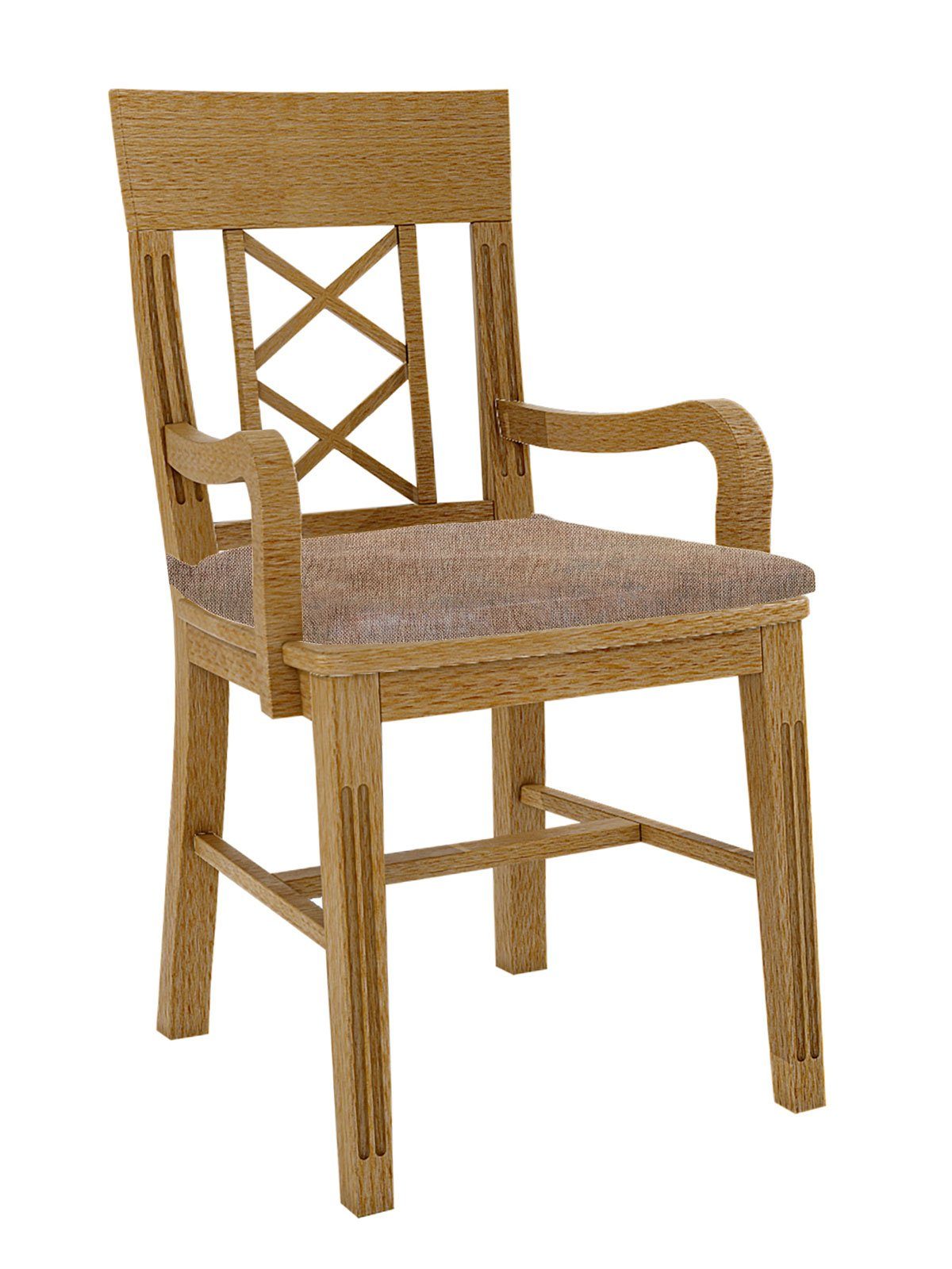 Casamia Esszimmerstuhl Esszimmer Stuhl m. Armlehnen Chalet losem Sitzkissen Pinie massiv