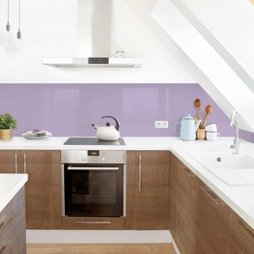 Bilderdepot24 Küchenrückwand violett dekor einfarbig Wandpaneel Küche Lavendel Wandverkleidung, (1-tlg., Nischenrückwand - für Fliesenspiegel ohne Bohren - matt), Spritzschutz Rückwand Küche Herd - Folie selbstklebend versch. Größen