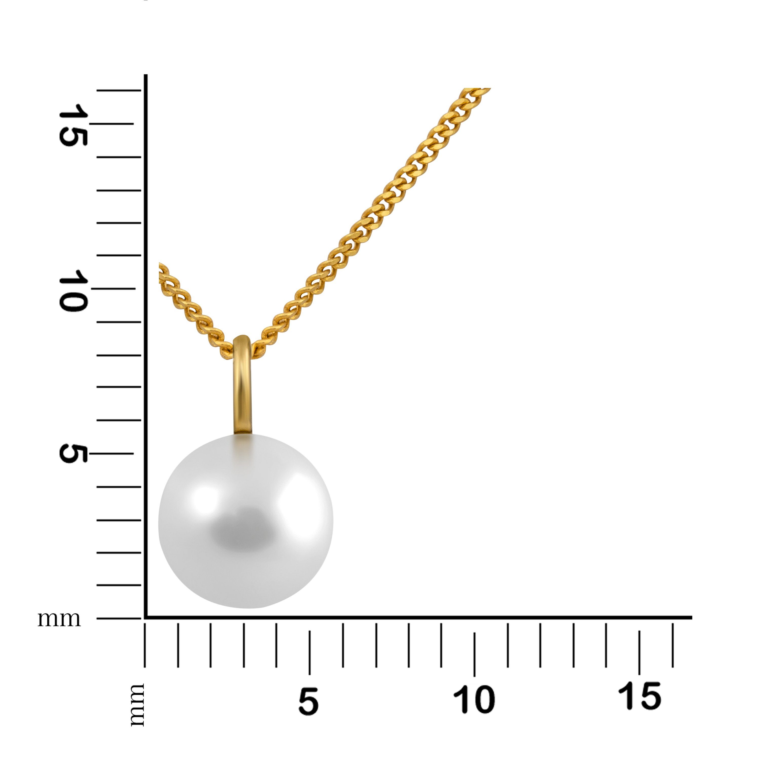 Orolino Kette mit Anhänger Gold 585 mit weißer Perle 9mm günstig online kaufen