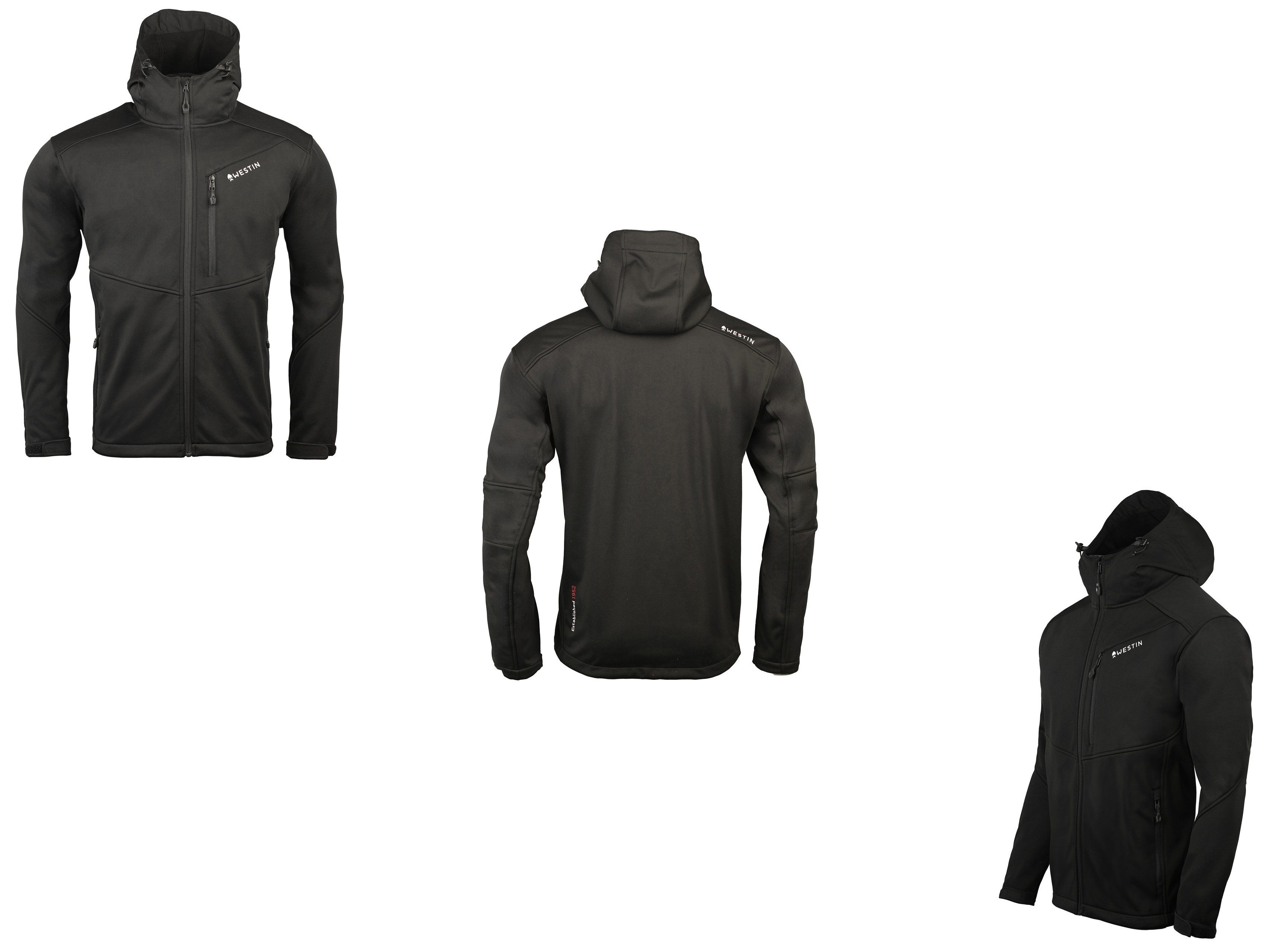 Westin Fishing Softshelljacke Super Duty Softshell Jacket - Wind Jacke - Gr. M, L, XL, XXL, XXXL (1-St) Vier-Wege-Stretch TPU wasser- und windabweisendes Außenmaterial