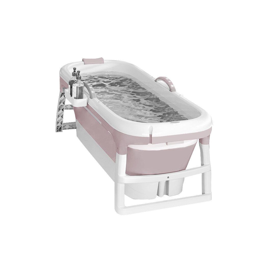 JEOBEST Badewanne Faltbare Badewanne Erwachsene 118x60x53cm Seifenkorb, Massage-Schweiß-Dampfbadewanne mit Deckel,Blau