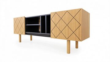 Woodman Sideboard Porto, dekorative Fräsungen, mit Eichenholzfurnier, Breite 175 cm