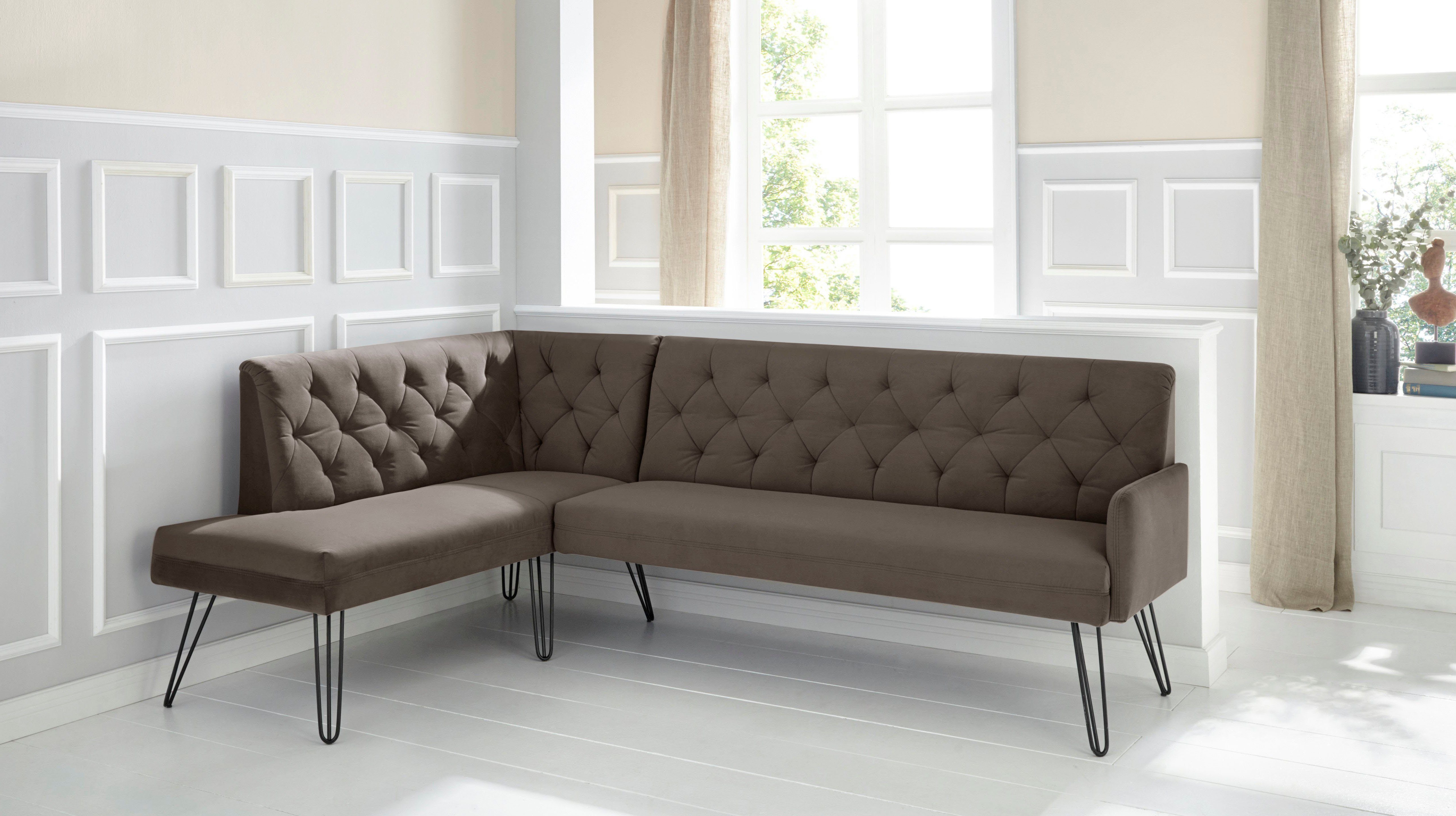 exxpo - sofa fashion Eckbank "Doppio, Chesterfield Optik, komfortabel und b günstig online kaufen