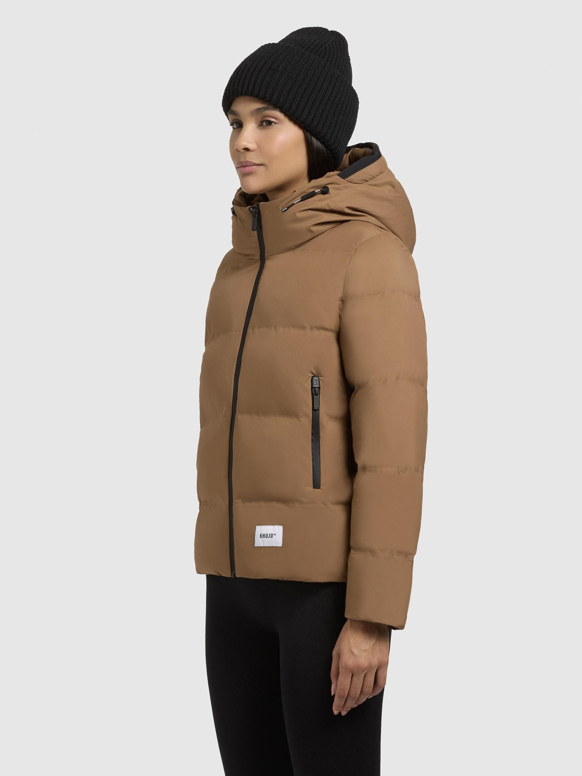 khujo Winterjacke Liev-YM Warme gesteppte Damen Kapuzenjacke