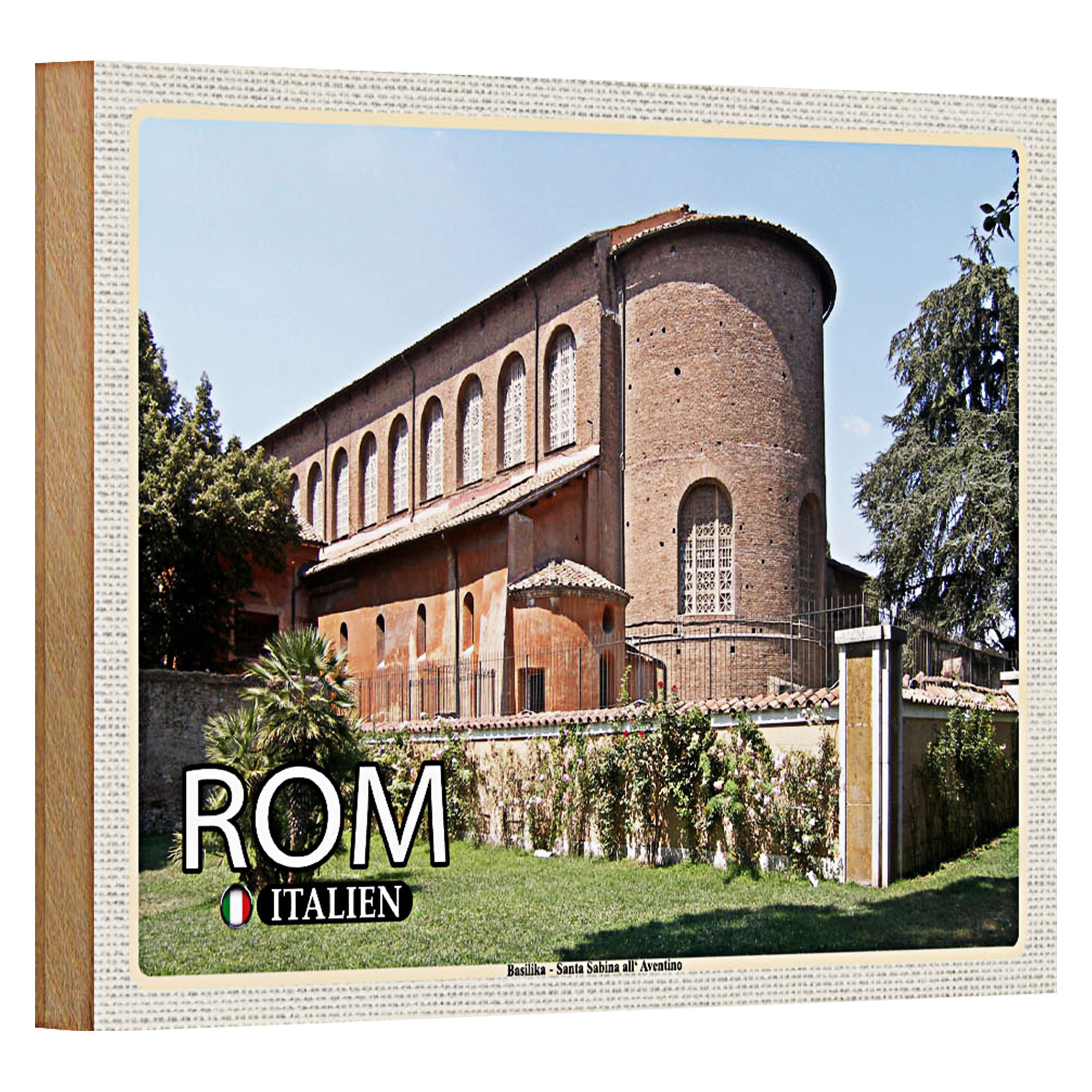 Roomando Holzbild Reise Rom Santa Sabina All´Aventino 18x12cm