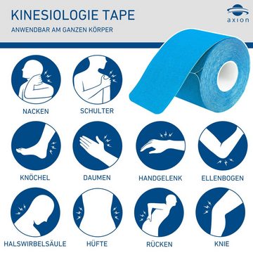 Axion Kinesiologie-Tape PRECUT, 20 vorgeschnittene Sport Tapes 25 x 5 cm - in blau (2-St) wasserfest • hautfreundlich • elastisch