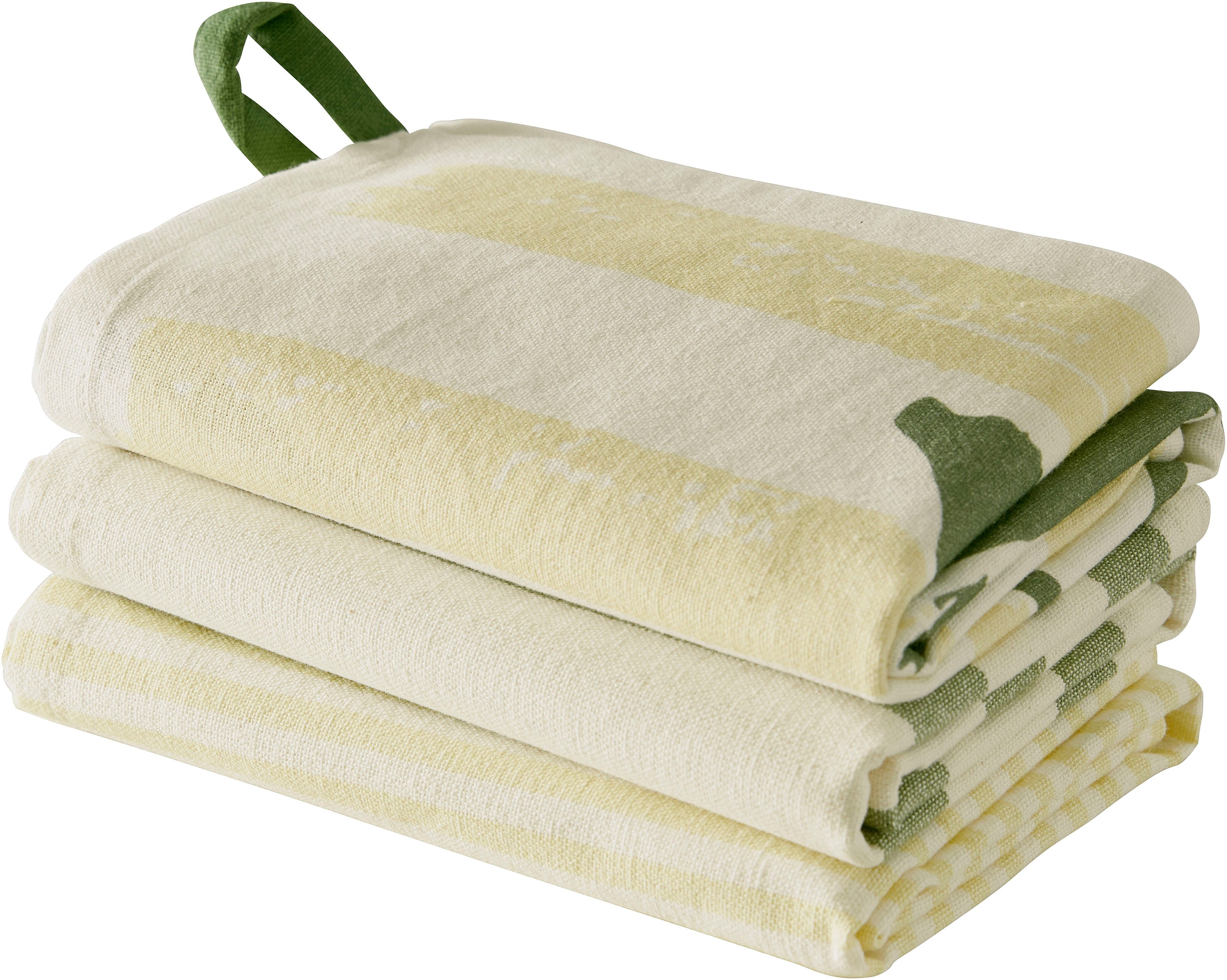s.Oliver Geschirrtuch Lervik, (Set, 3-tlg), 100 % Baumwolle, Stilvolles Design, 3er-Set, Premium,Pflegeleicht