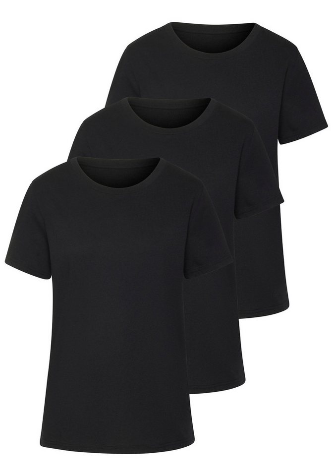 Beachtime by Lascana T-Shirt mit modischem Schlitz am Saum (3er-Pack) aus luftiger Baumwoll-Qualität