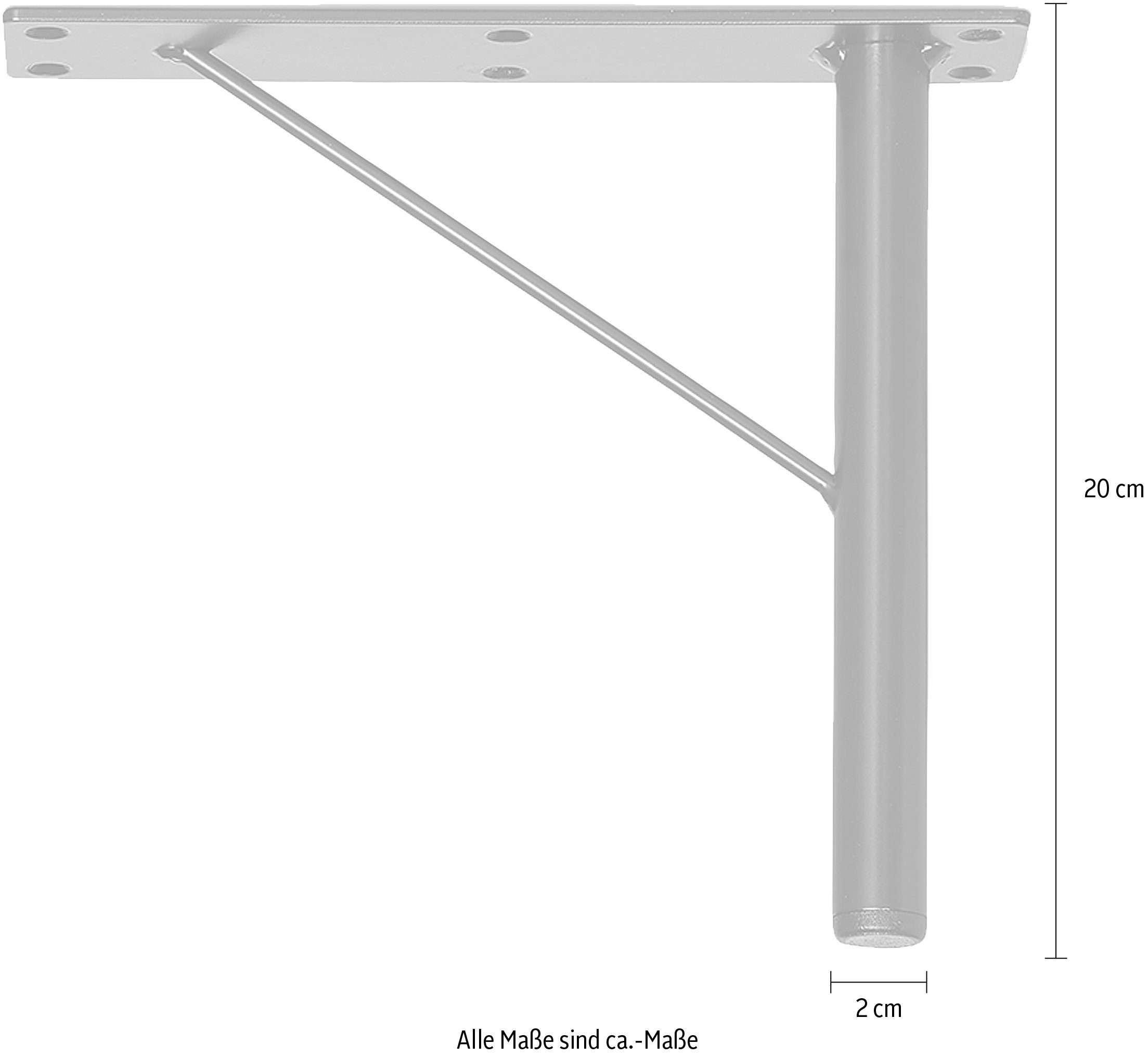 Hammel Furniture Möbelfuß Mistral Stützfuß, Höhe: Bein, 20 cm (4-St), Kubus Metall, Mistral Weiss / in Farben, mehreren