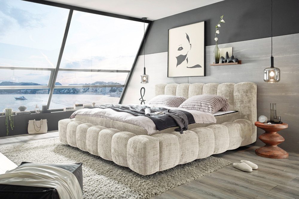 riess-ambiente Polsterbett DIAMOND 180x200cm weiß Chenille günstig online kaufen