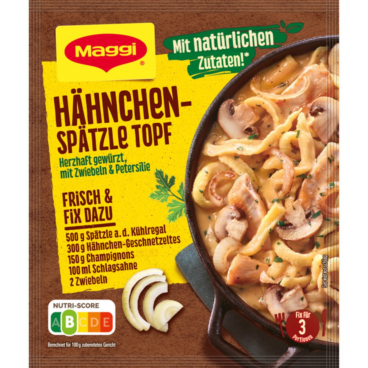 MAGGI Saucen, Maggi Fix für Hähnchen Spätzle Topf mit Zwiebeln und Petersilie 48g