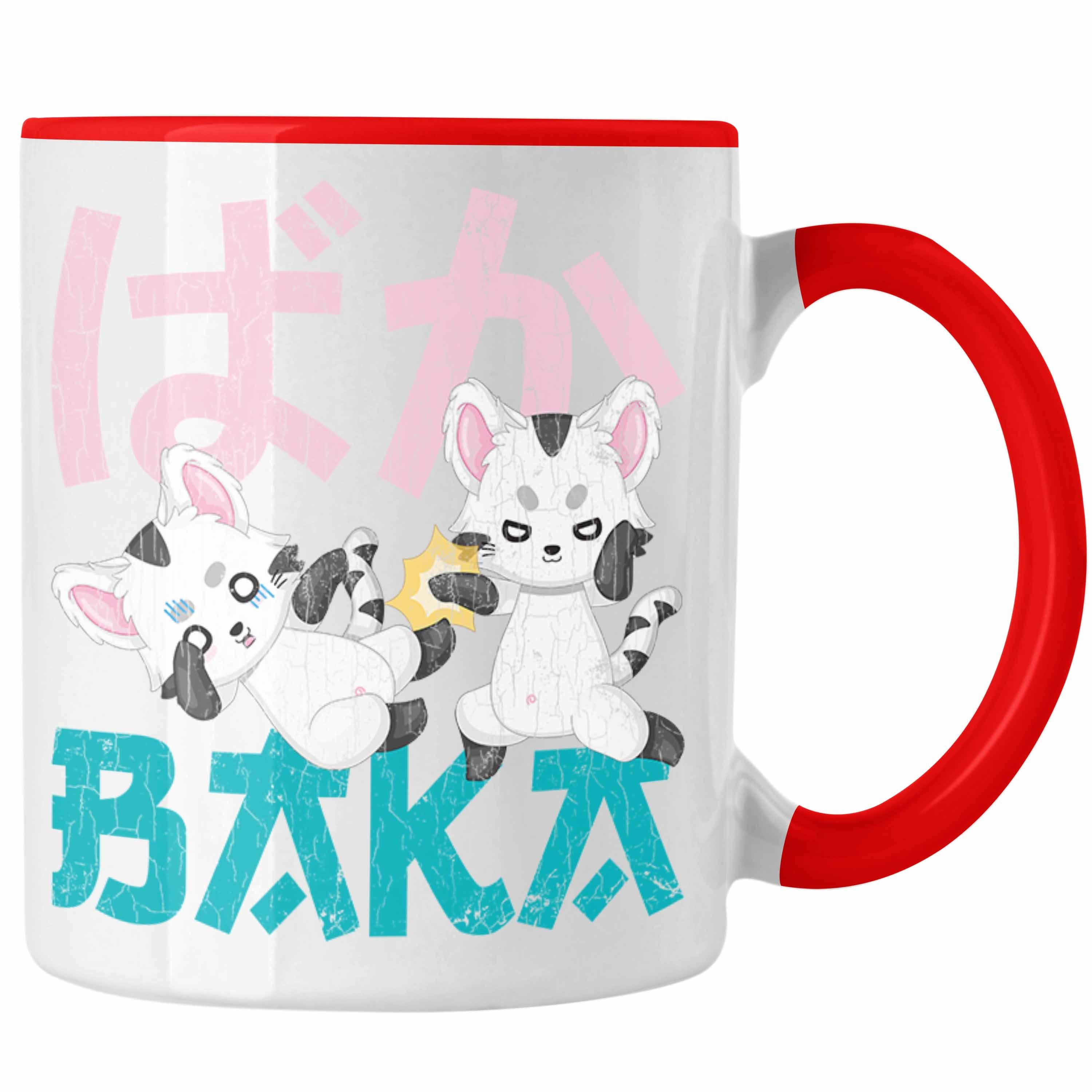 Trendation Tasse Rot - Geschenk Tasse Kaffeetasse Deko Anme Baka Anime Fan Spruch Trendation Geschenke