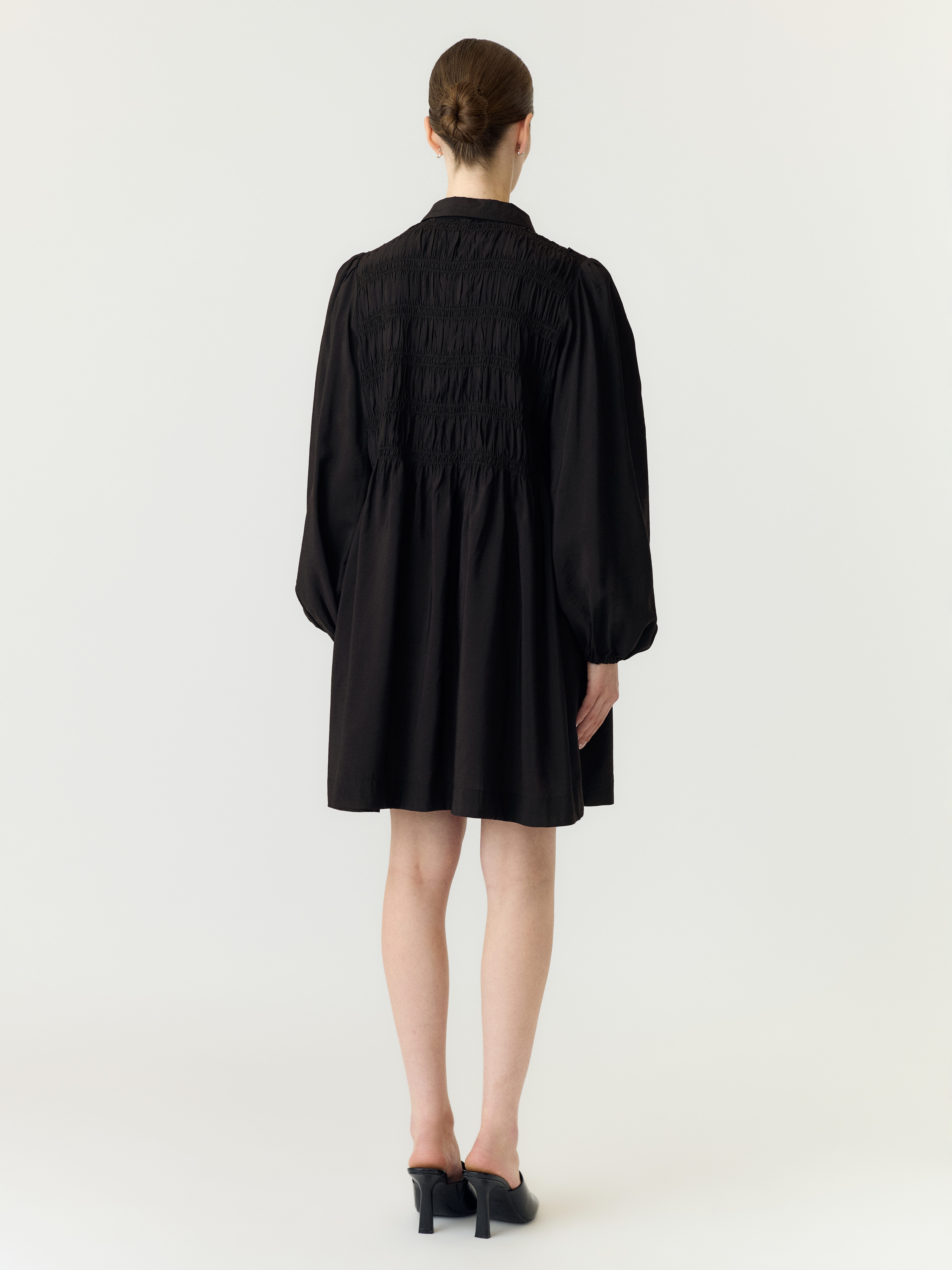 Y.A.S Smokkleid YASPALA LS SMOCK SHIRT DRESS S. NOOS Viskosemischung