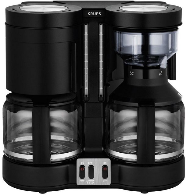 Krups Filterkaffeemaschine KM8508 Duothek Plus, 1l Kaffeekanne, Papierfilter 1×4, 1l Kaffeekanne, Papierfilter 1×4, Kombiautomat für Kaffee und Tee