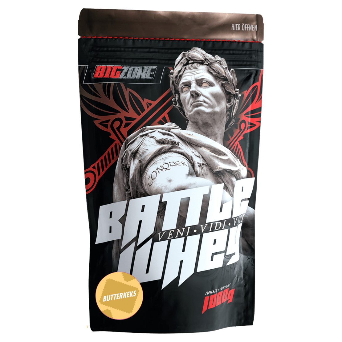 BigZone Big Zone Battle Whey 1KG - Butterkeks Pulver
