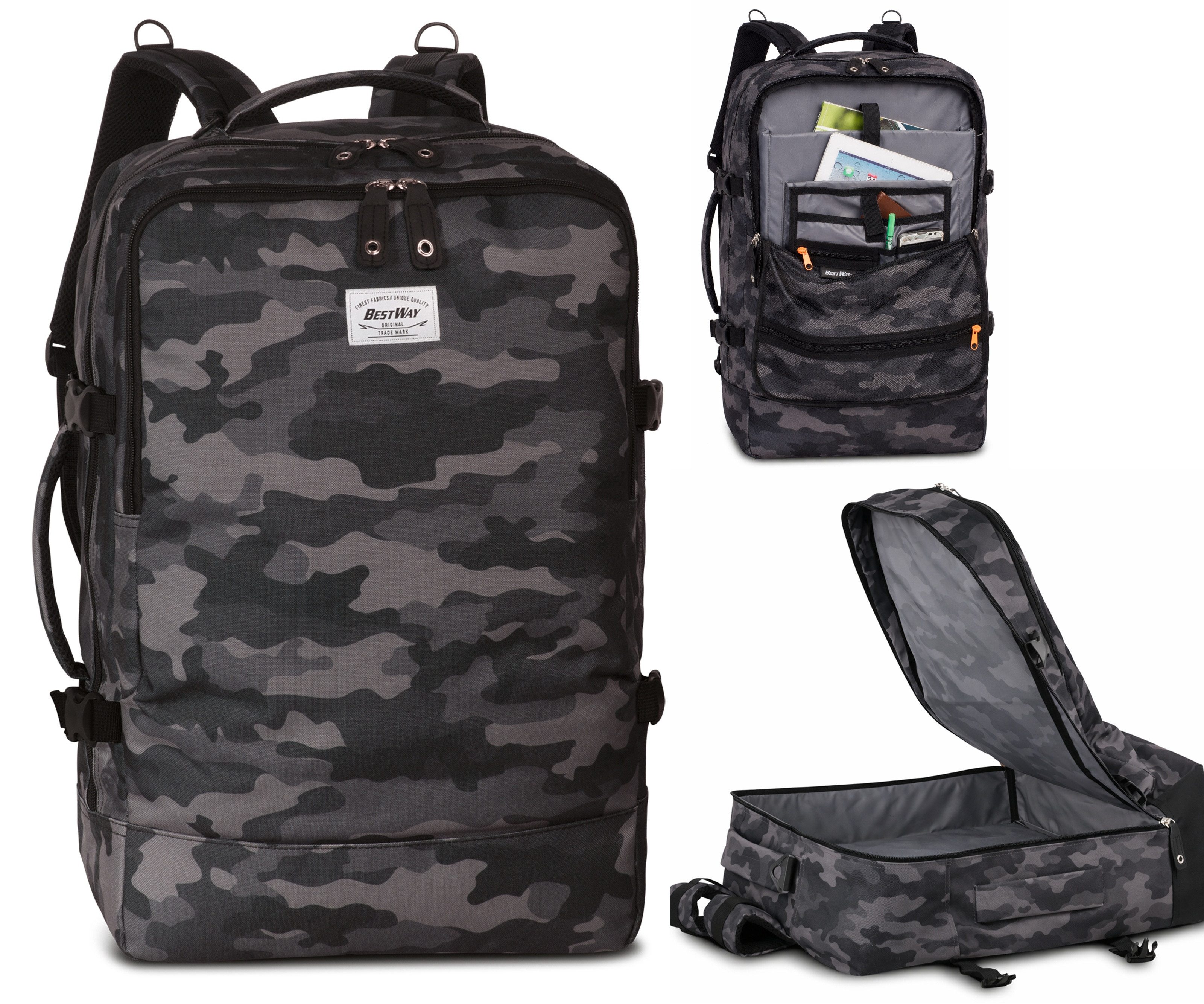 Reiserucksack XXL 40 Liter Reise Hand Bord Gepäck Groß Rucksack