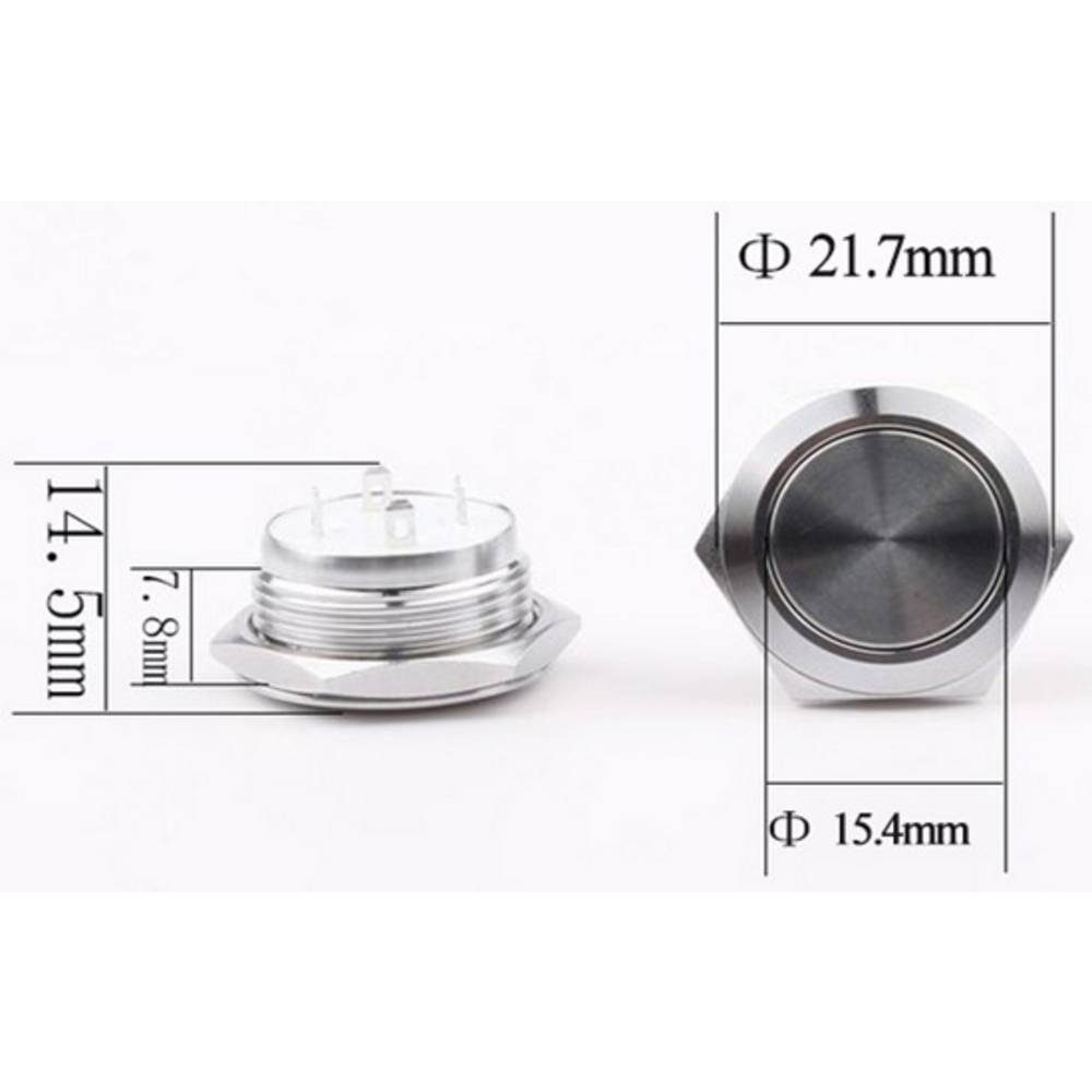 Edelstahl Schalter Drucktaster, TRU COMPONENTS flach Betätiger