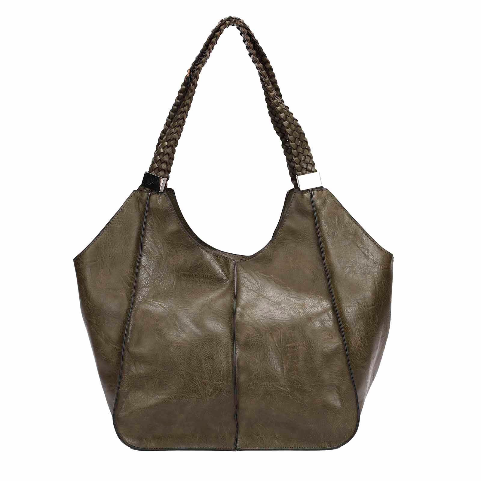 Schultertasche Damen XXL FLECHTOPTIK Hand-Tasche Shopper Businesstasche Workbag