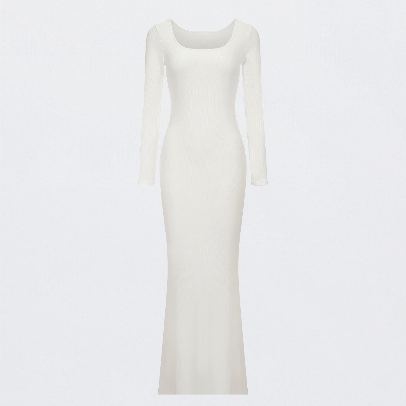 cfab Jerseykleid Ribbed Long Sleeve Maxikleid-Snow White-L (1-tlg)