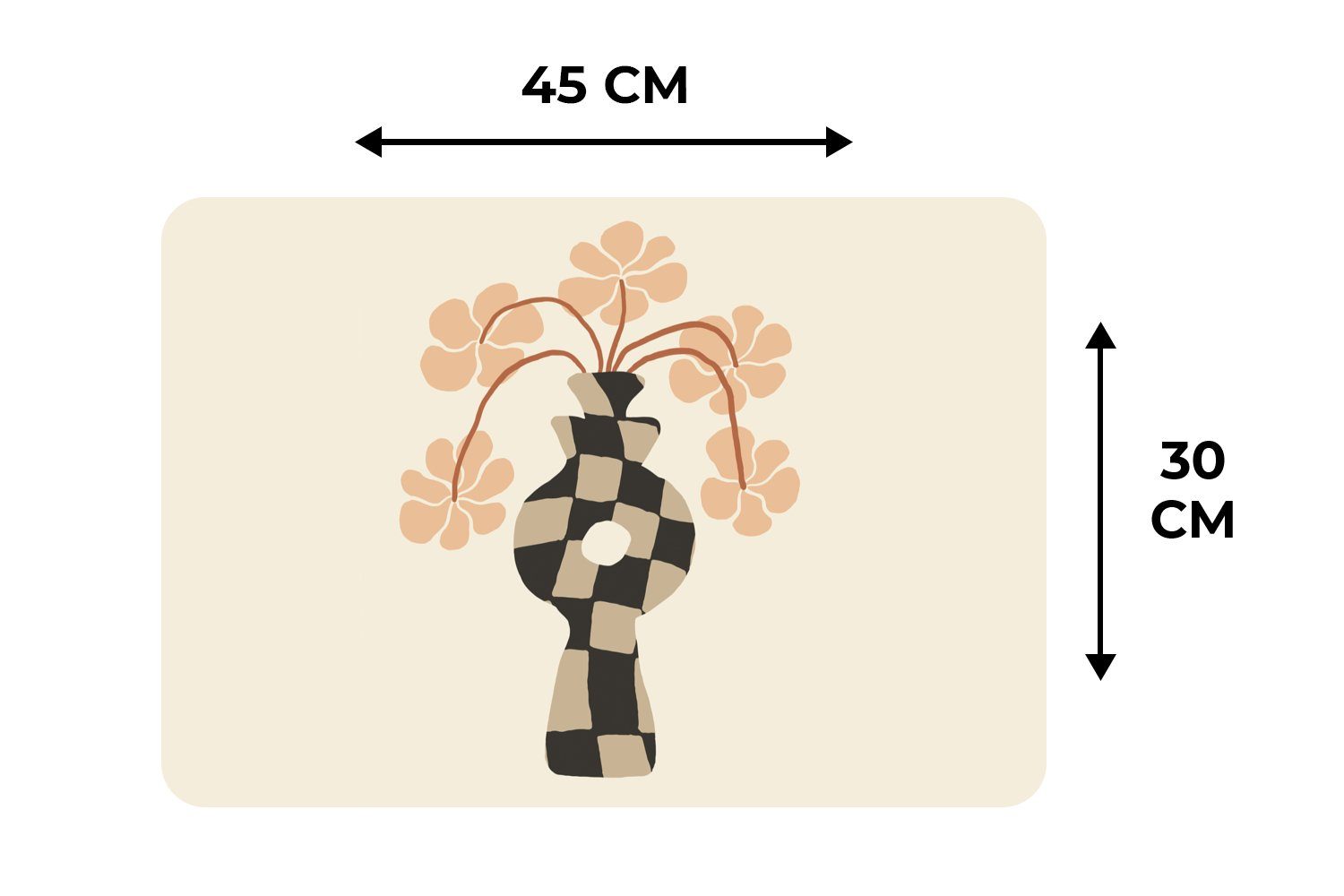 (6-St), Abstrakte - - Platzset, Schmutzabweisend Tischmatten, Platzdecken, Blumen Platzmatte, - MuchoWow, Kunst Platzset, Modern, Vase